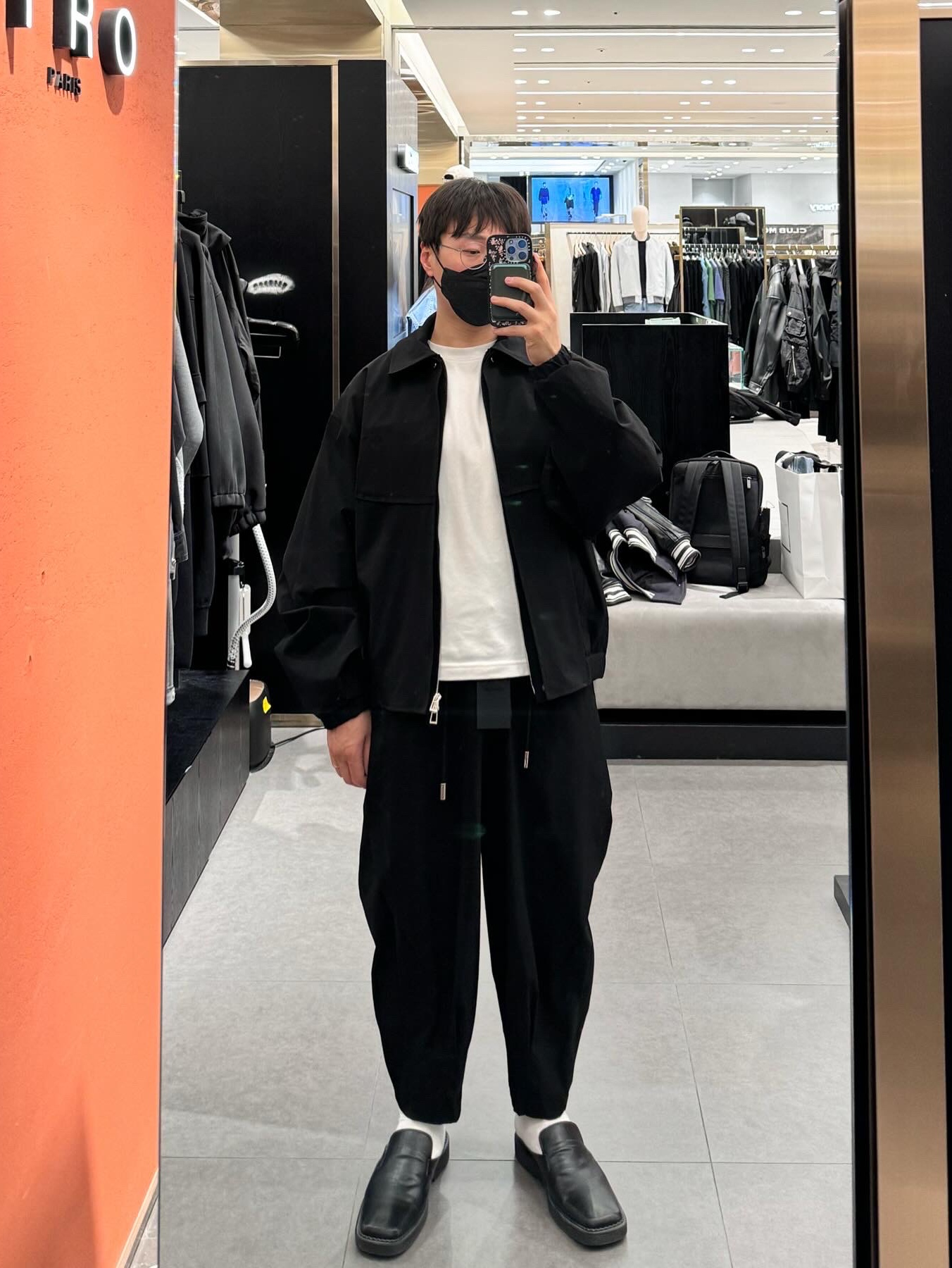 Balenciaga 3XL Sneakers Grey White Red, Wooyoungmi Varsity Jacket Gray - 23SS 착용 스타일 - 4