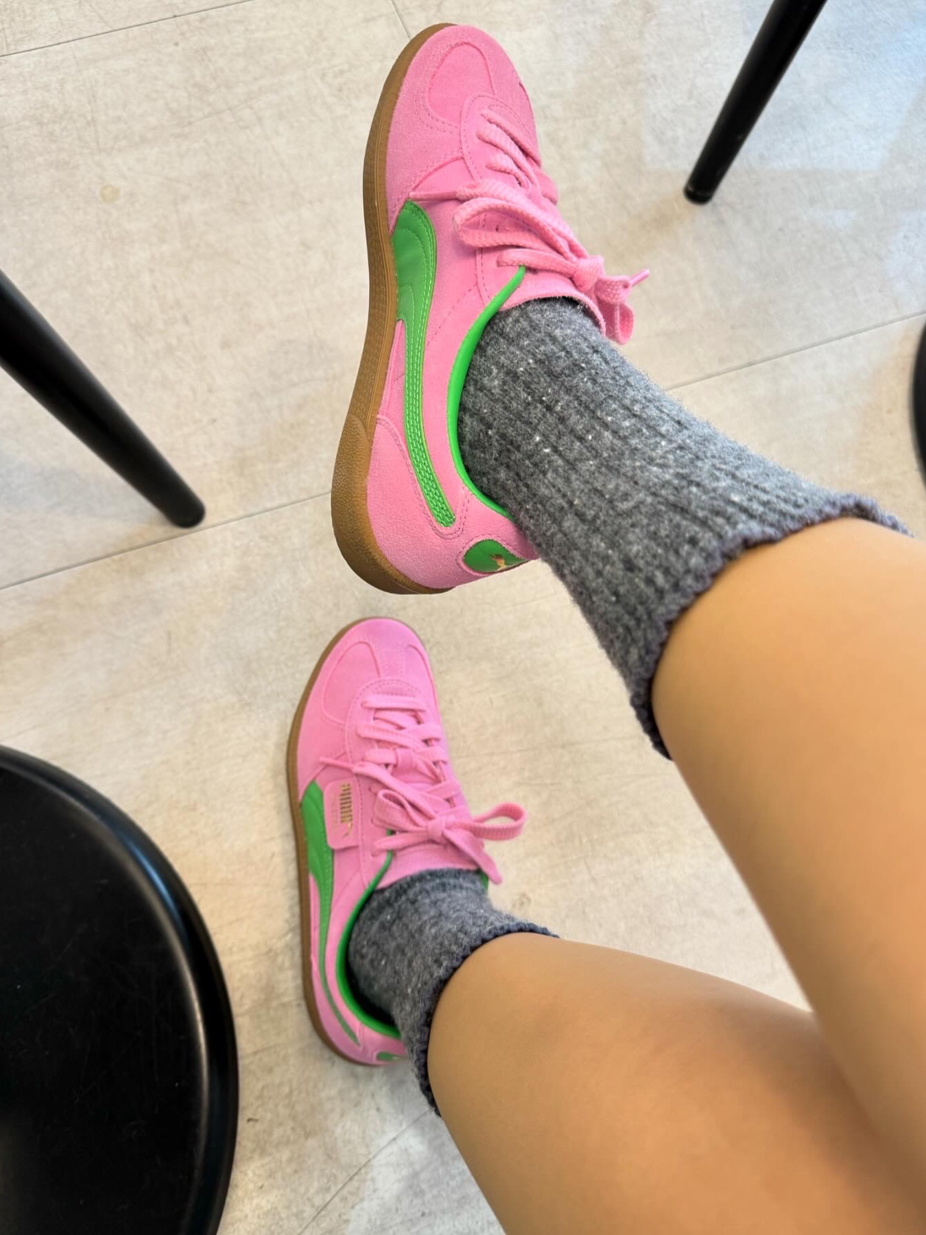 Puma Palermo Special Pink Delight Green 착용 스타일