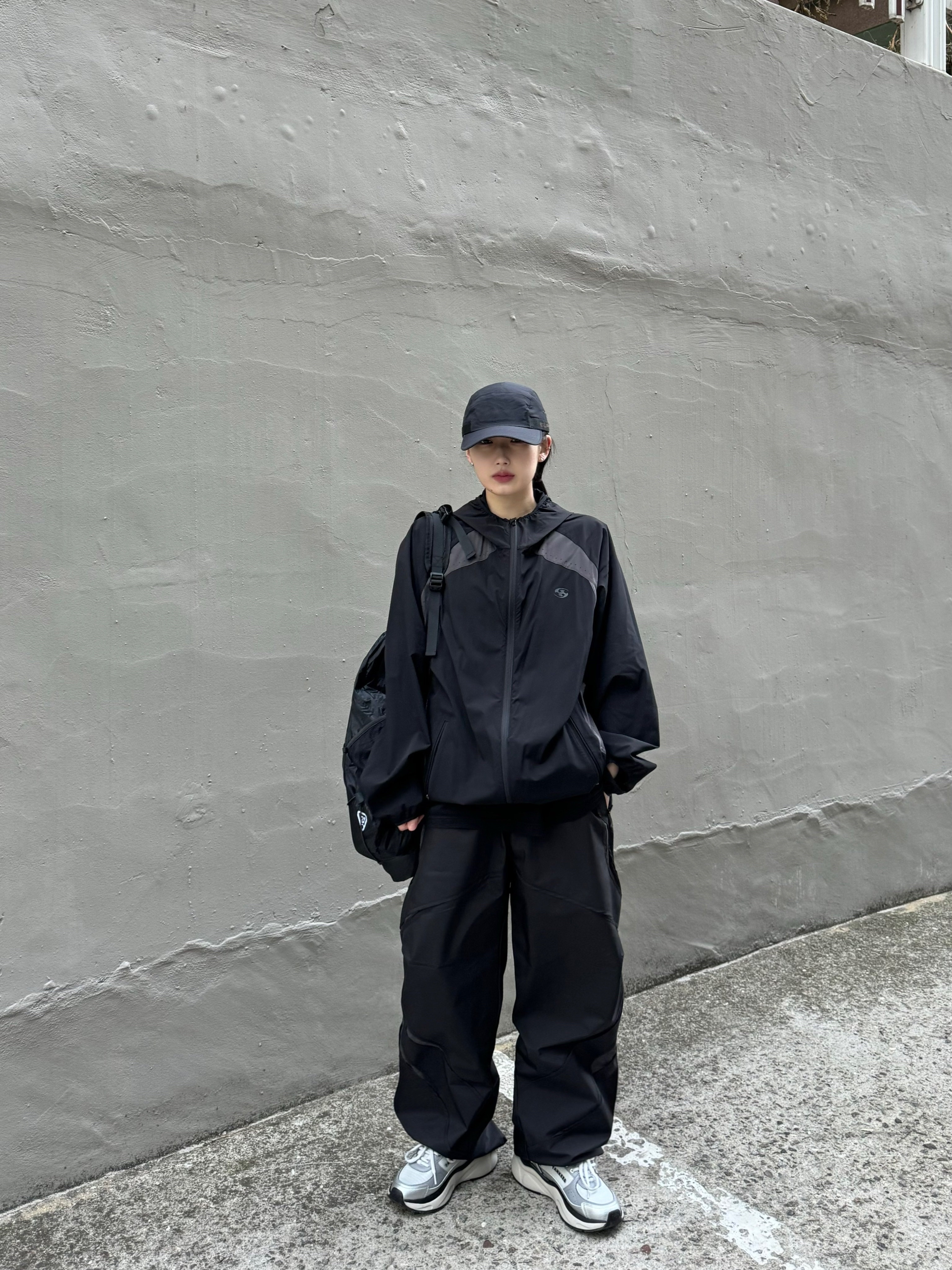 Sansan Gear Running Jacket Black - 23SS, Sansan Gear C-C Pants Black - 23FW 착용 스타일 - 2