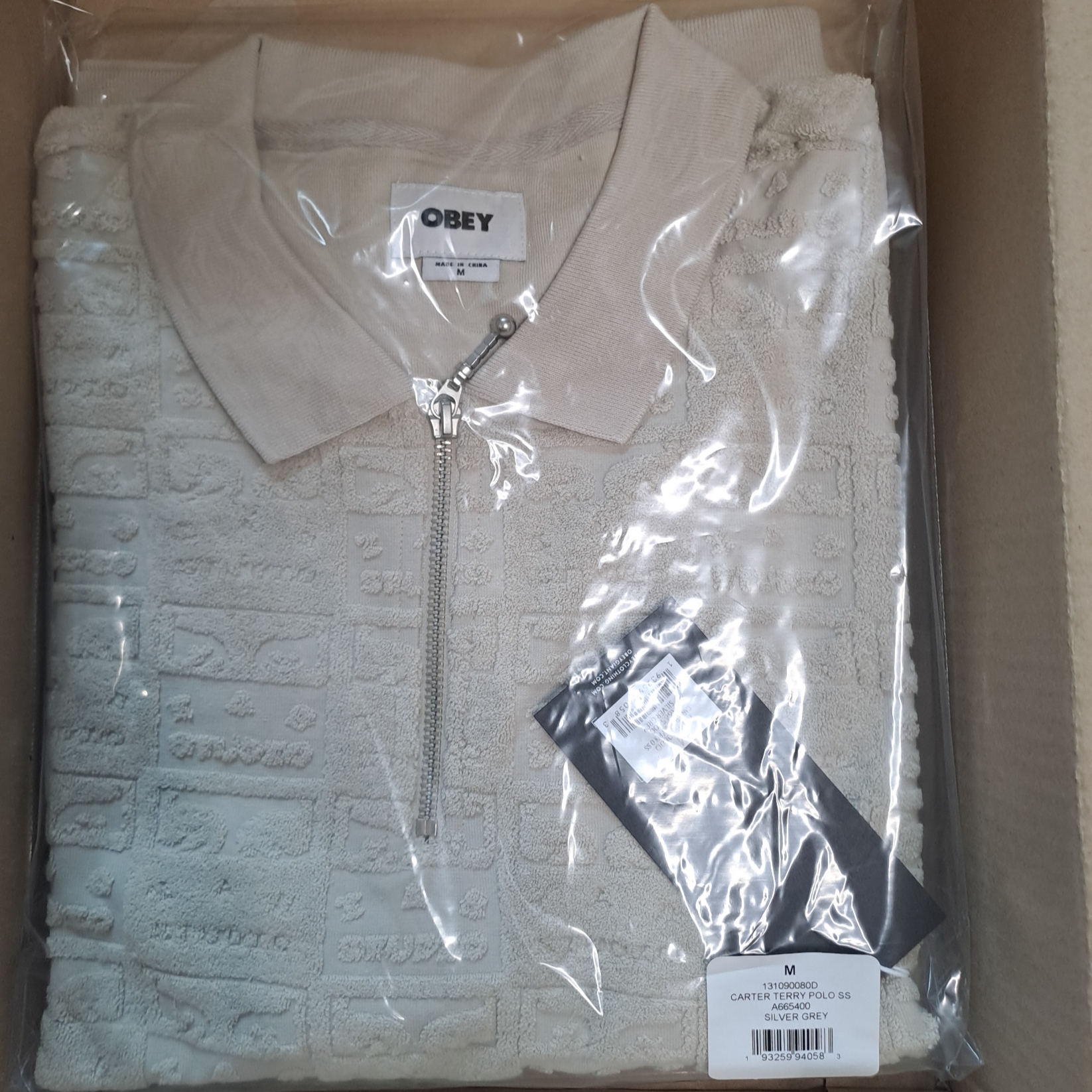 IAB Studio x Obey Carter Terry Polo Silver Grey 착용 스타일 - 1