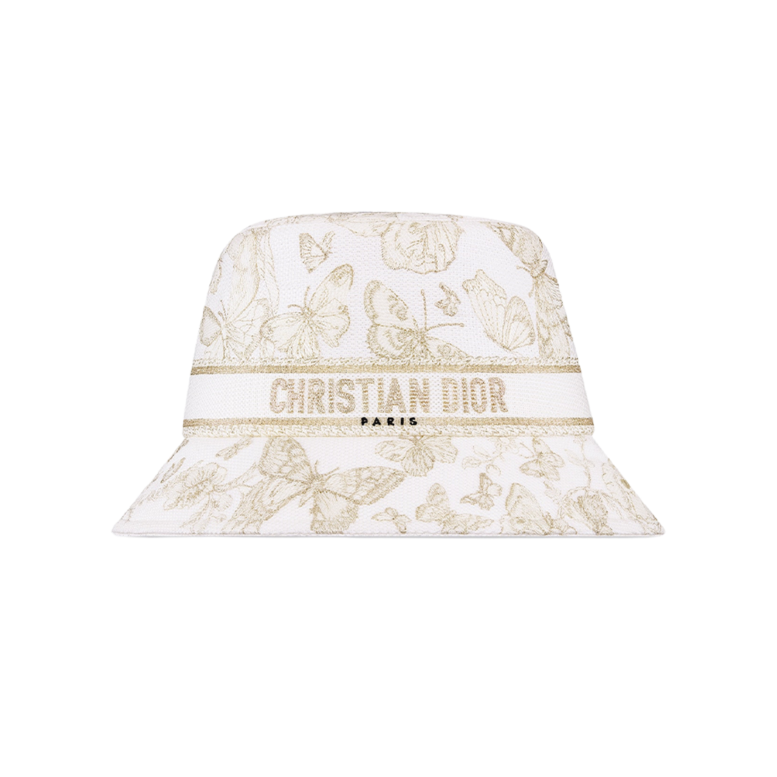 (W) Dior D-Bobby Toile De Jouy Mexico Small Brim Bucket Hat White Gold Tone 상세 이미지 1