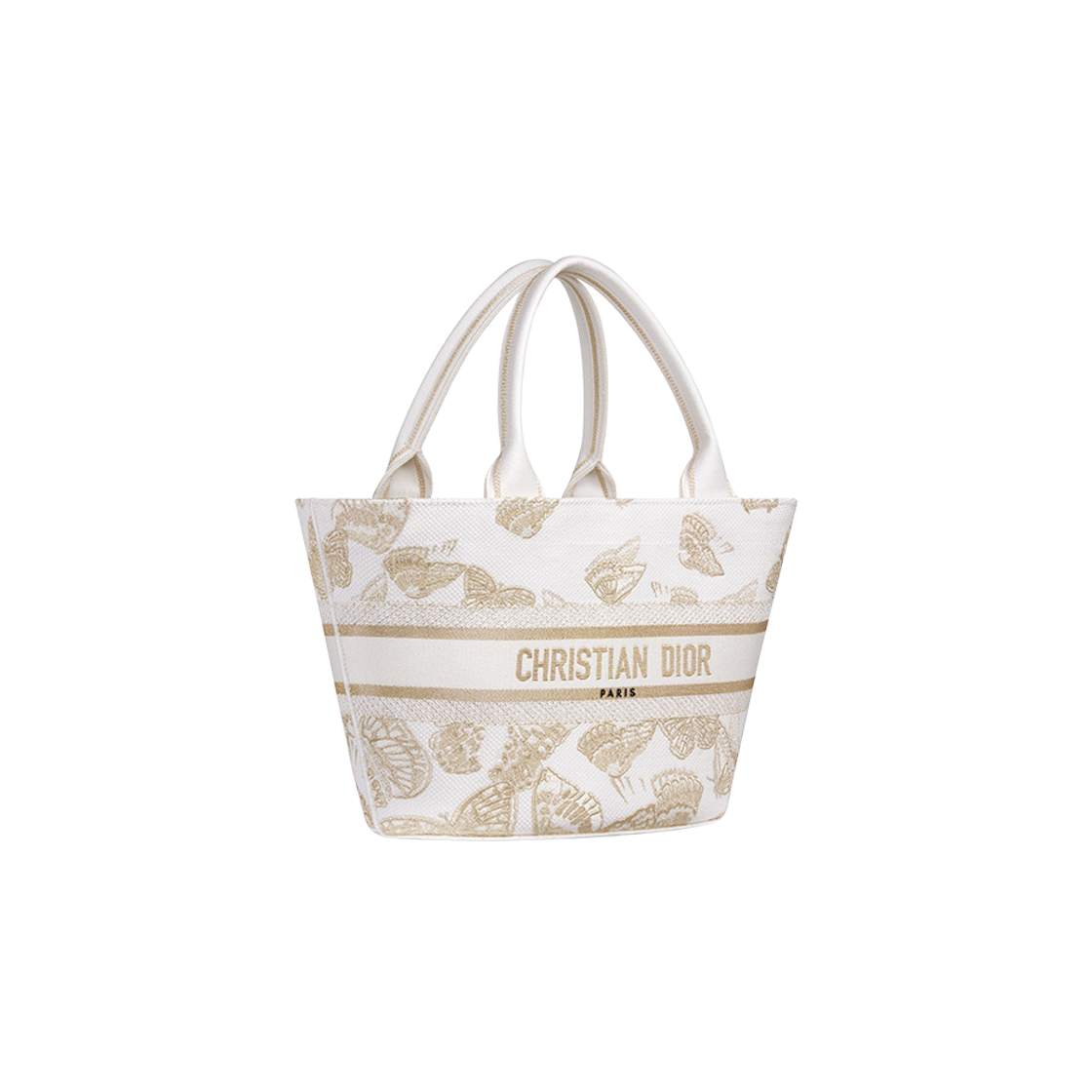 Dior Hat Basket Bag White Gold Tone Gradient Butterflies 상세 이미지 1