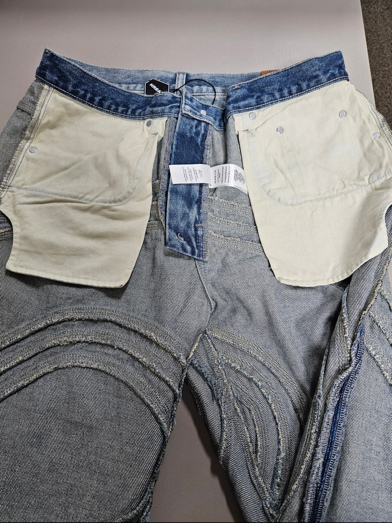 Supreme S Logo Loose Fit Jean Washed Blue - 24SS 착용 스타일 - 9
