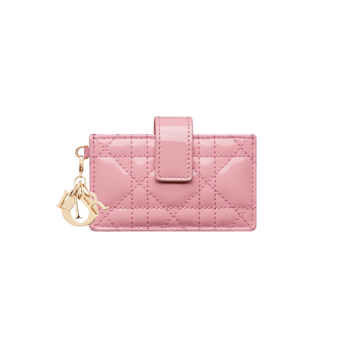 Dior Lady 5-Gusset Card Holder Melocoton Pink Patent 상세 이미지 1