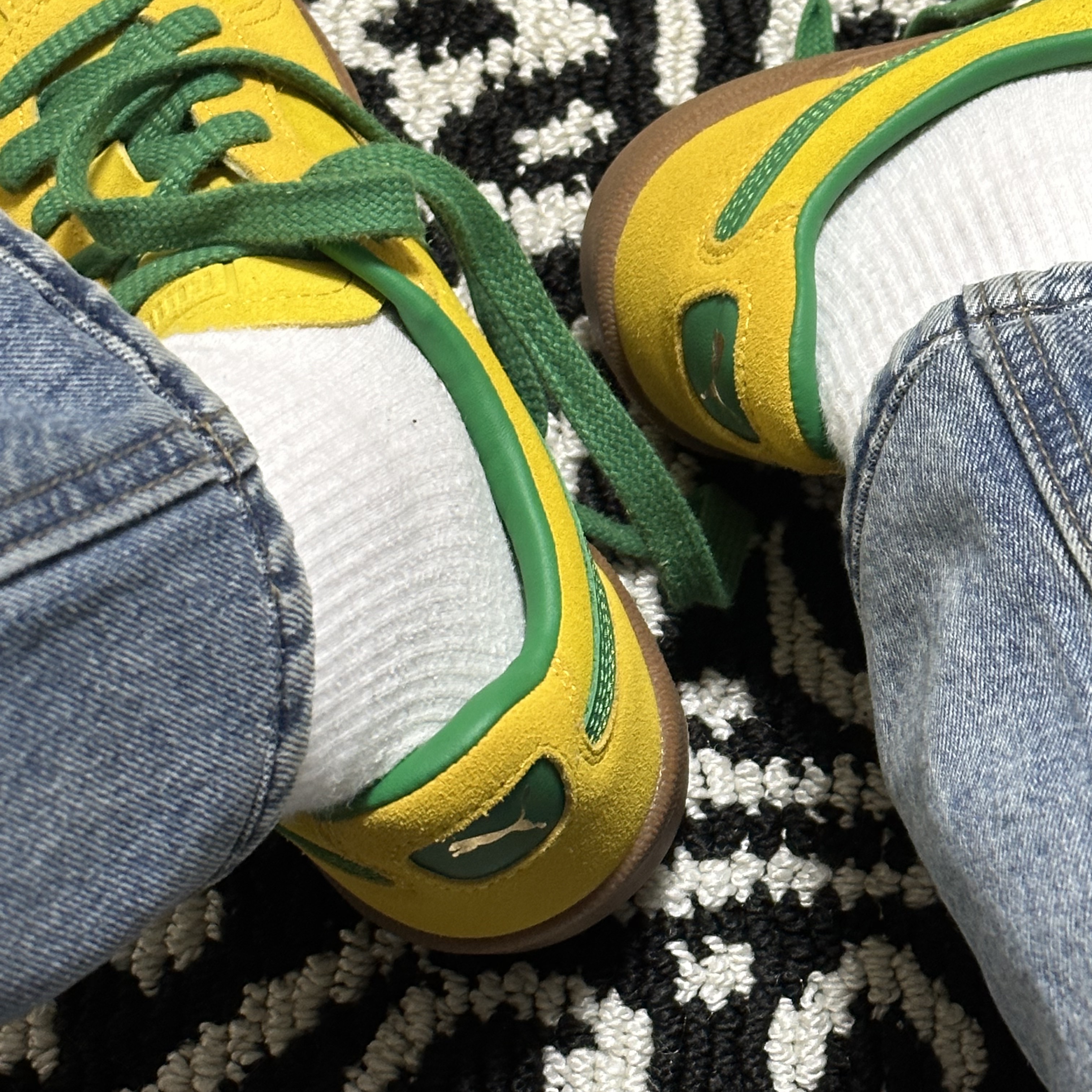 Puma Palermo Pele Yellow Archive Green 착용 스타일 - 1