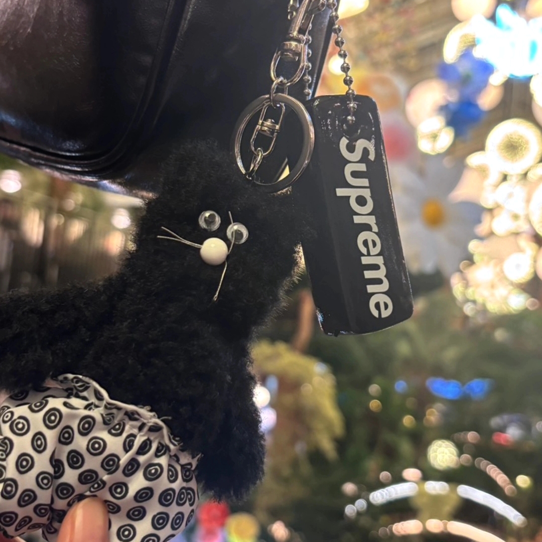 Supreme Floating Keychain Black - 23FW 착용 스타일