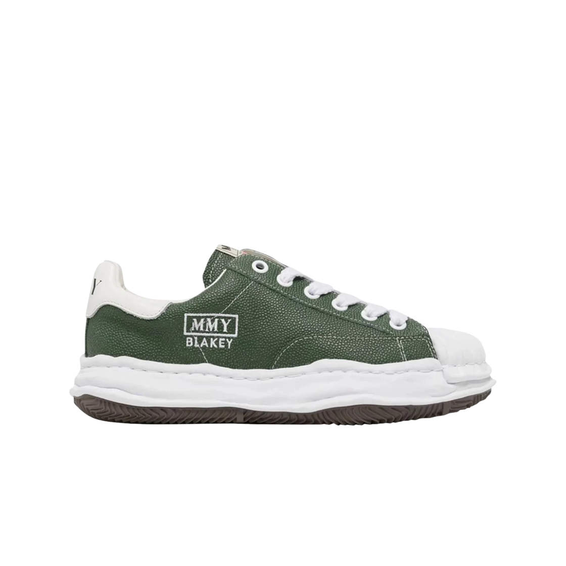 Maison Mihara Yasuhiro Blakey OG Sole Embossed Leather Low-top Sneakers Green 상세 이미지 1