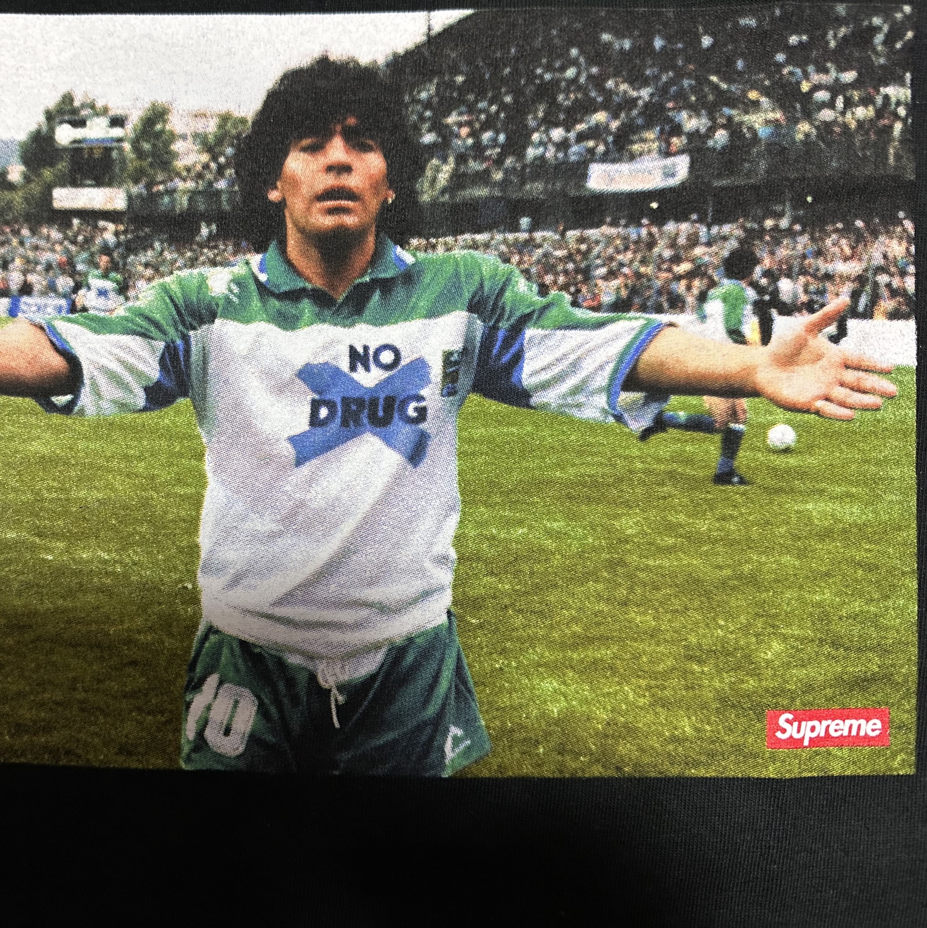 Supreme Maradona T-Shirt Black - 24SS 착용 스타일 - 2