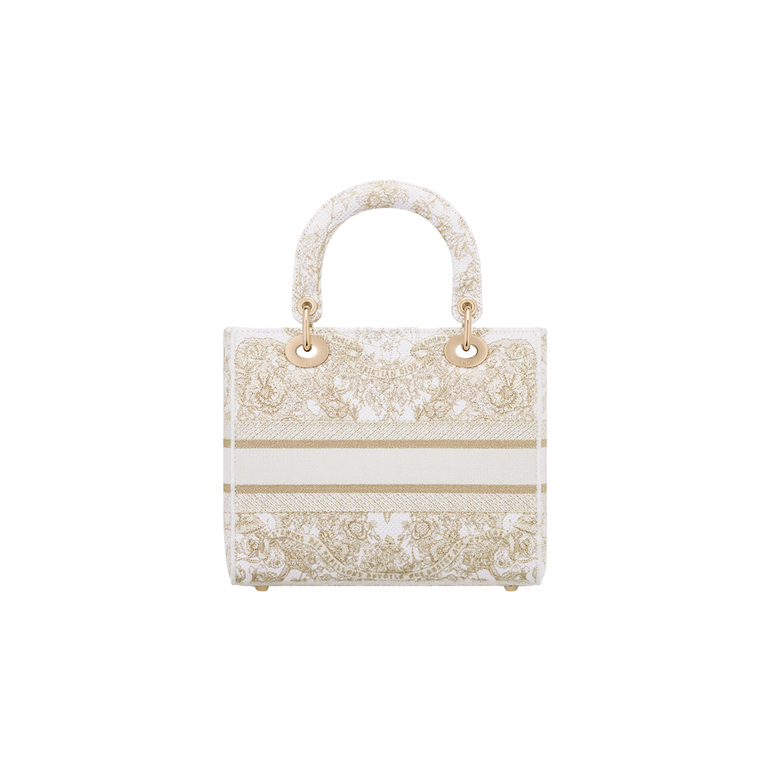 Dior Medium Lady D-Lite Bag Butterfly Around The World Gold Tone White 상세 이미지 2