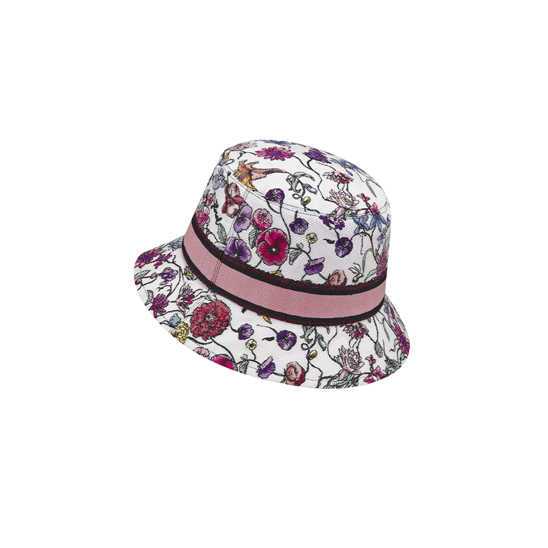 (W) Dior D-Bobby Florilegio Small Brim Bucket Hat White Multicolor 상세 이미지 3