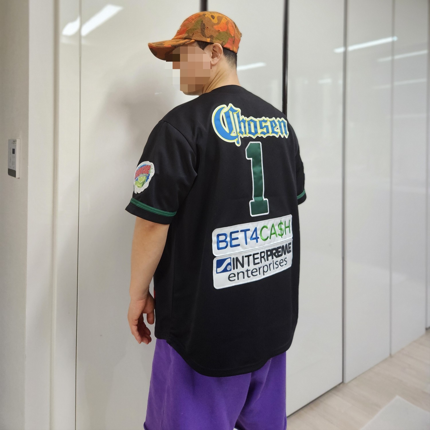 Supreme Chosen One Baseball Jersey Black - 24SS, Supreme Washed Canvas Camp Cap Orange Camo - 24SS 착용 스타일 - 2