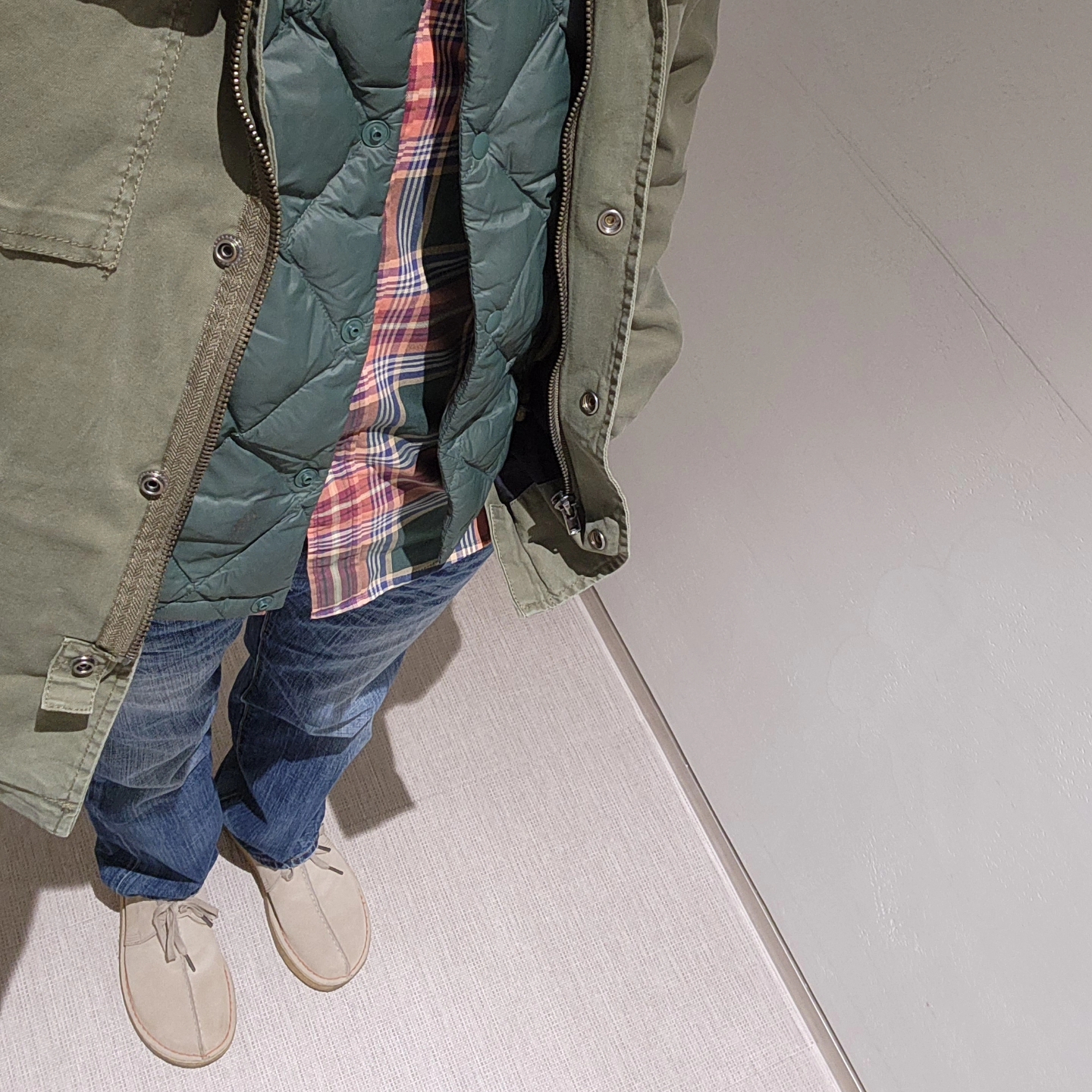 Clarks Desert Trek Suede Sand 착용 스타일