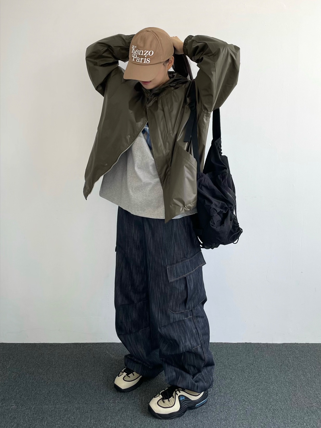 Supreme Washed Chino Twill Camp Cap Yellow - 23SS, The Museum Visitor Washed Denim Ball Cap White Blue 착용 스타일 - 4