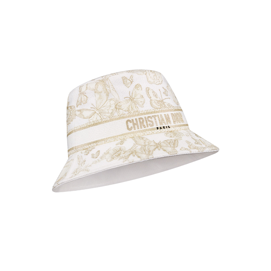 (W) Dior D-Bobby Toile De Jouy Mexico Small Brim Bucket Hat White Gold Tone 상세 이미지 2