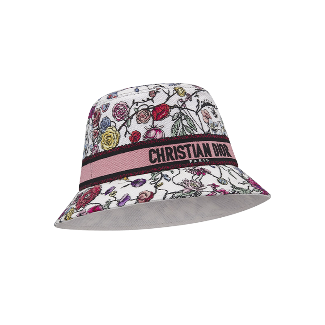 (W) Dior D-Bobby Florilegio Small Brim Bucket Hat White Multicolor 상세 이미지 2