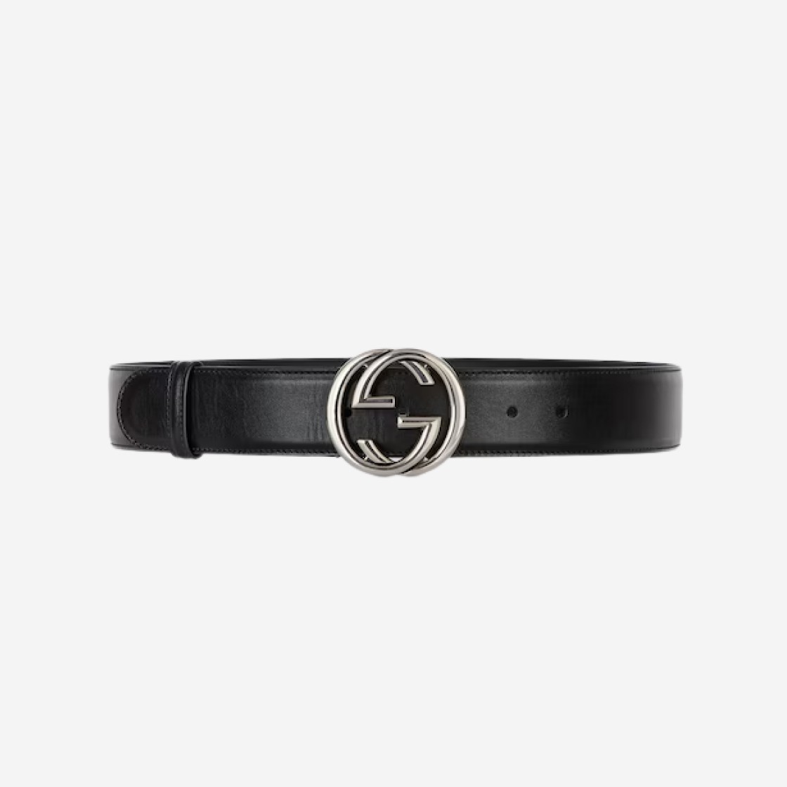 Gucci Belt with Interlocking G Buckle Black Leather 상세 이미지 1