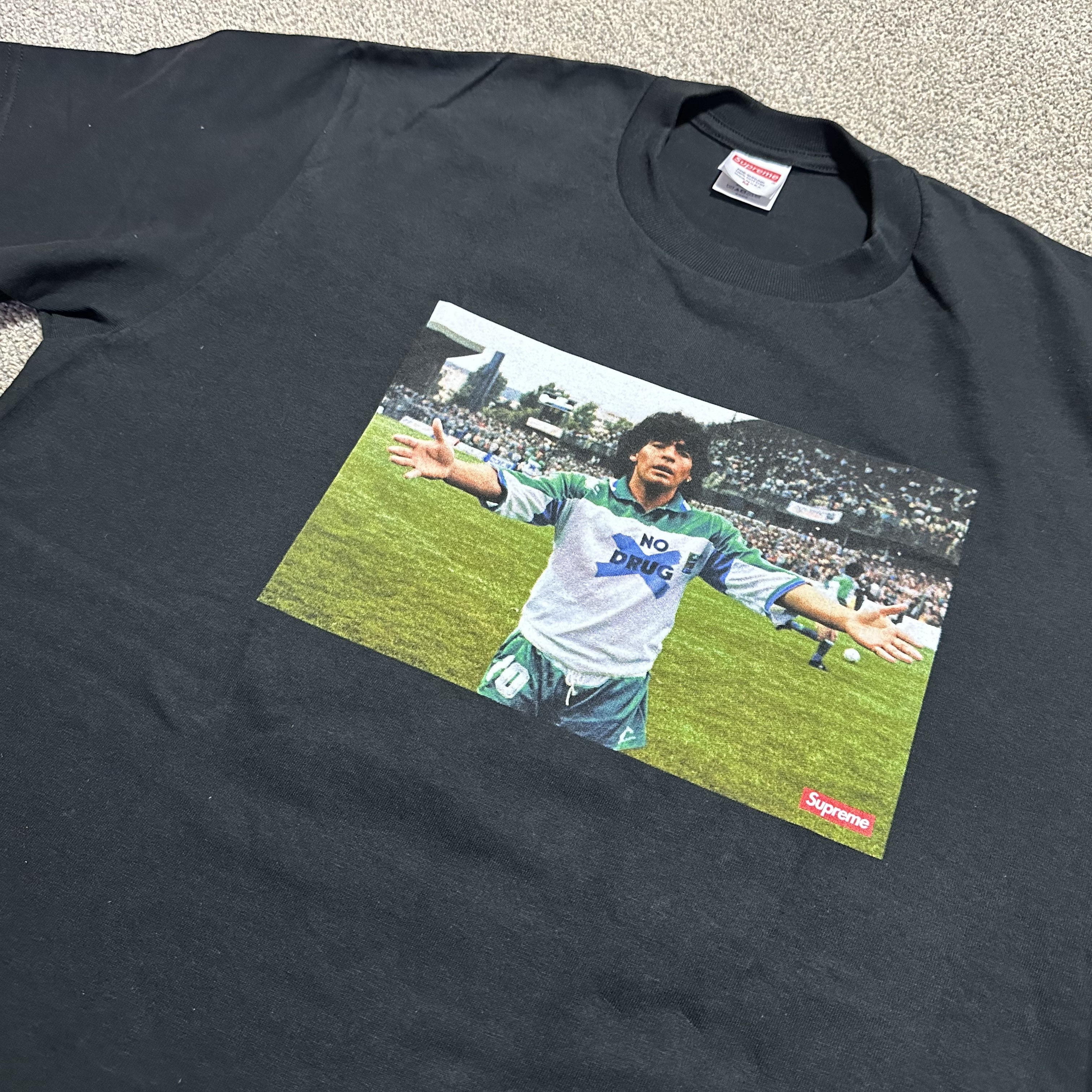 Supreme Maradona T-Shirt Black - 24SS 착용 스타일 - 1