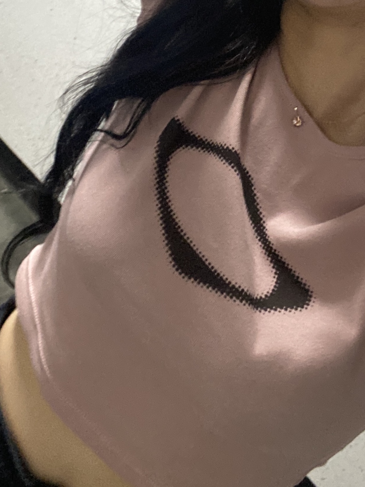 (W) Mischief Rhombus Blur T-Shirt Mini Dusty Pink 착용 스타일