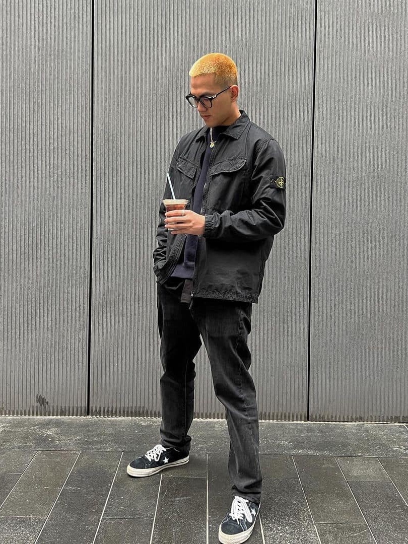 Stone Island 40523 Membrana 3L TC Jacket Navy Blue - 21SS, Stone Island 40223 Membrana 3L TC Garment Dyed Hooded Jacket Avio Blue - 22S 착용 스타일 - 5