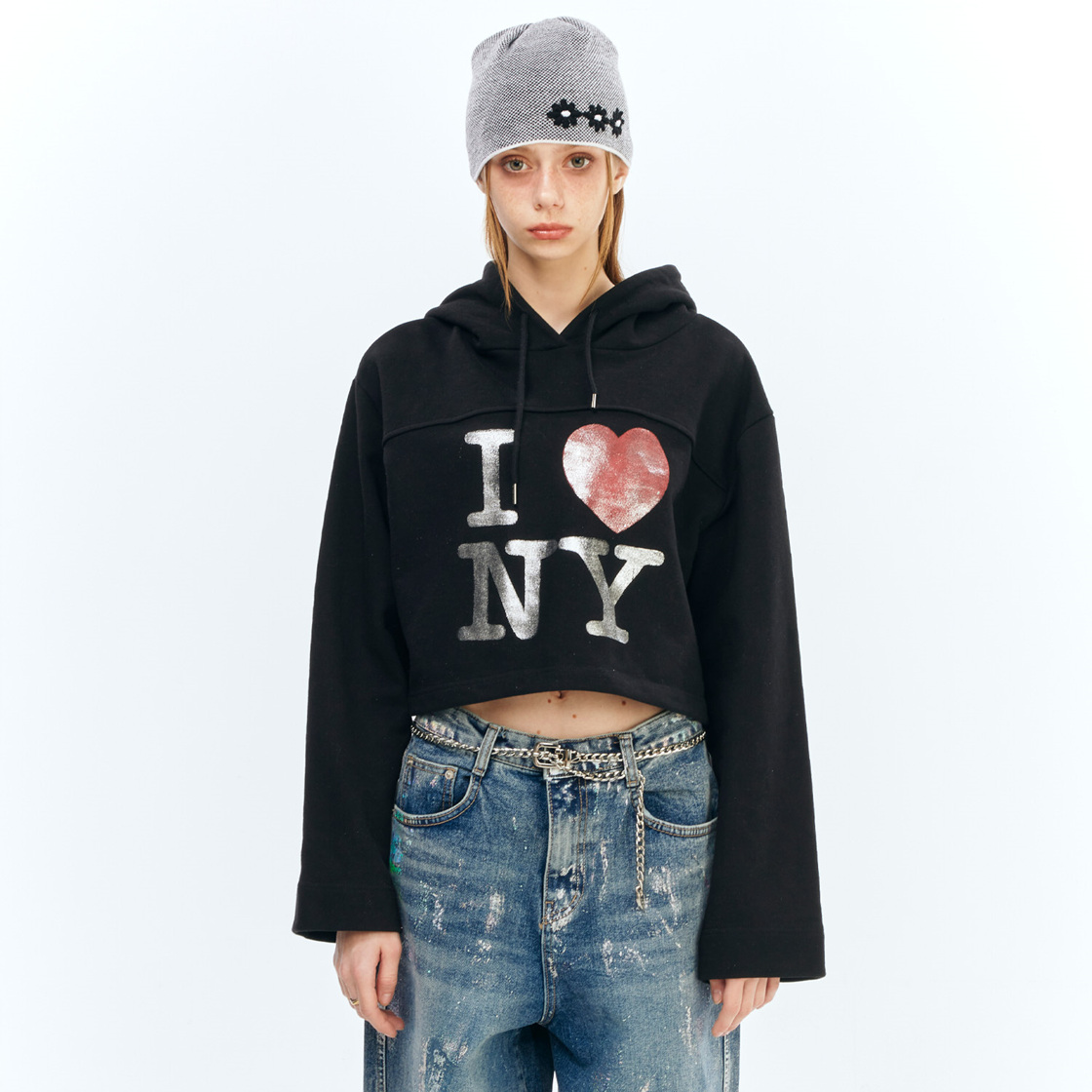 더그레이티스트 크롭 후드 블랙(The Greatest Crop Hoody Black) - 2