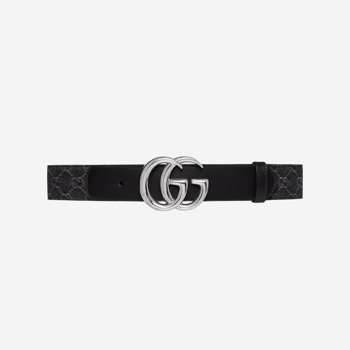 Gucci GG Marmont Wide Belt Black Grey Denim 상세 이미지 1