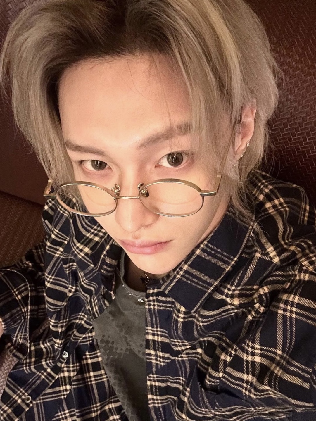 Undercover UP2C4405-1 Shirts Red Check 착용 스타일