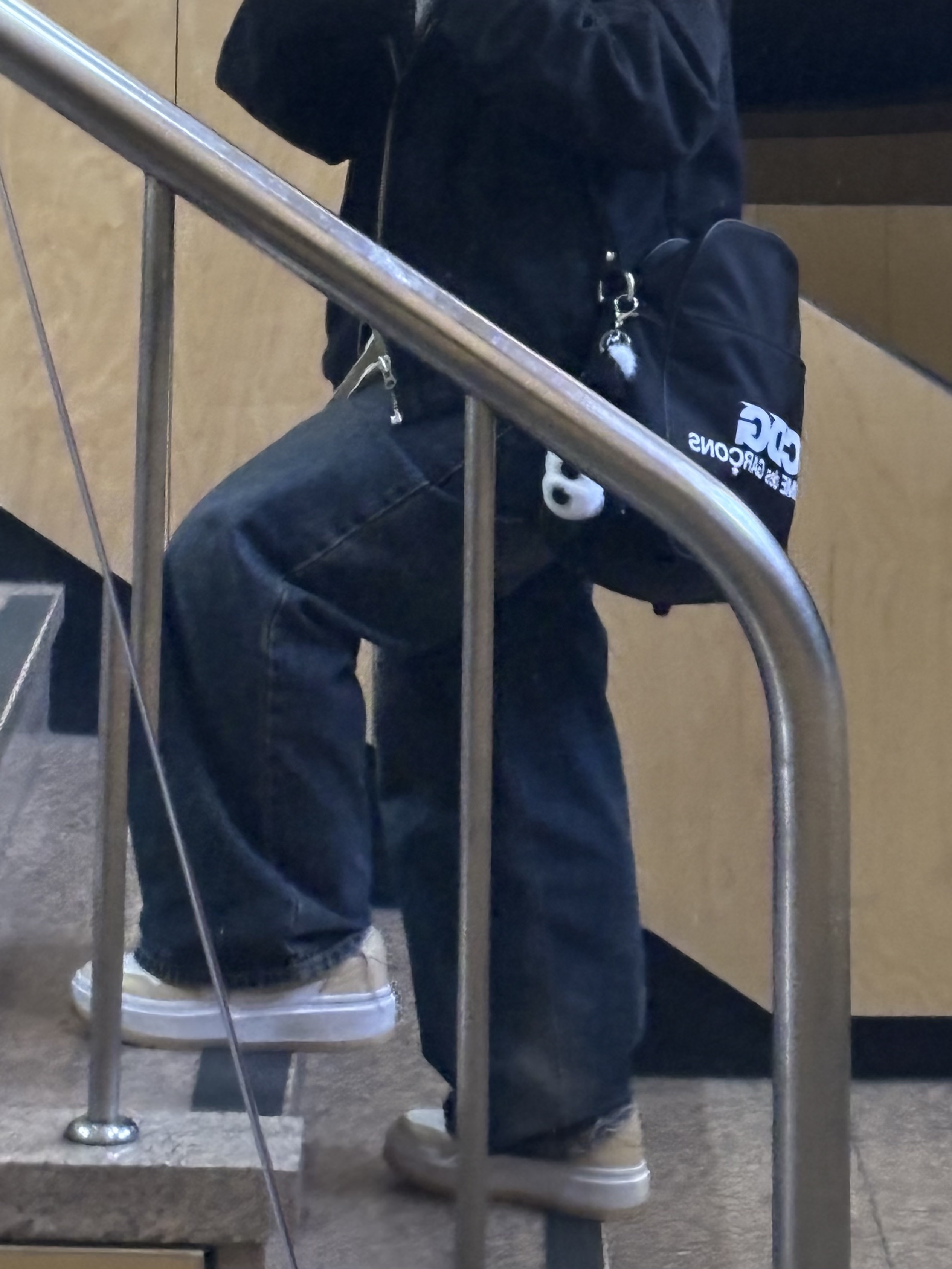 (W) Jordan 1 Elevate Low White Onyx, CDG Shoulder Bag Black 착용 스타일 - 1