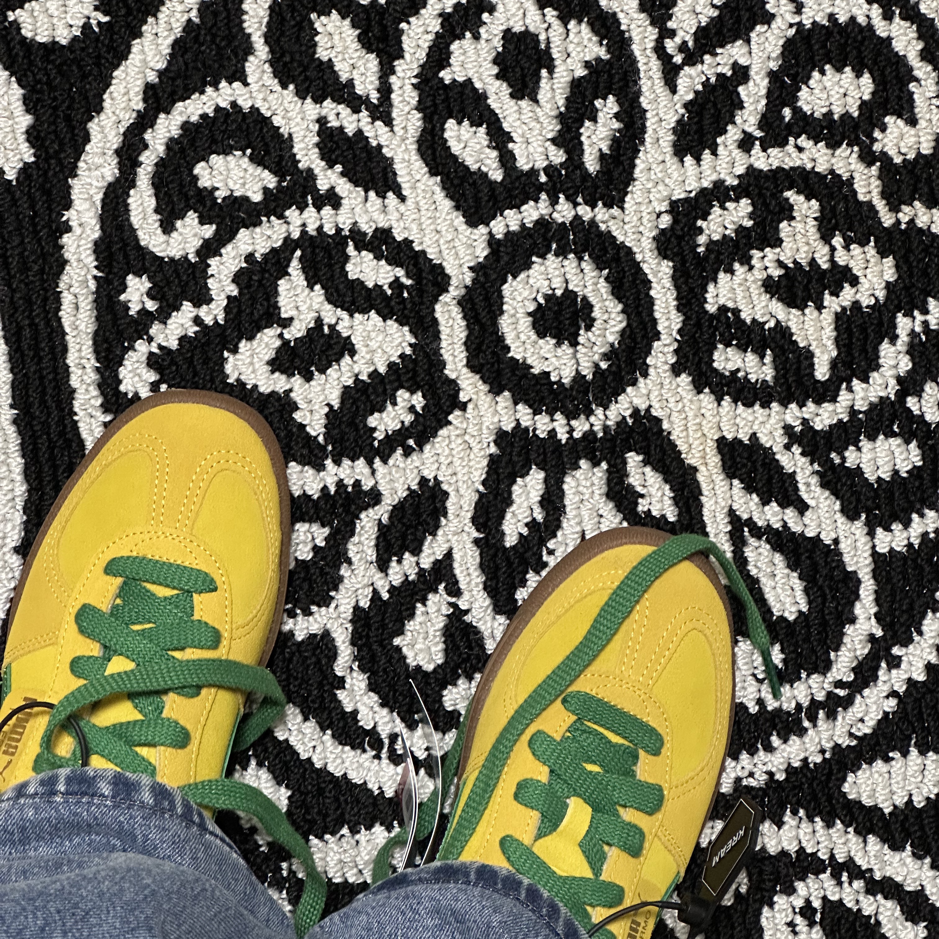 Puma Palermo Pele Yellow Archive Green 착용 스타일 - 2