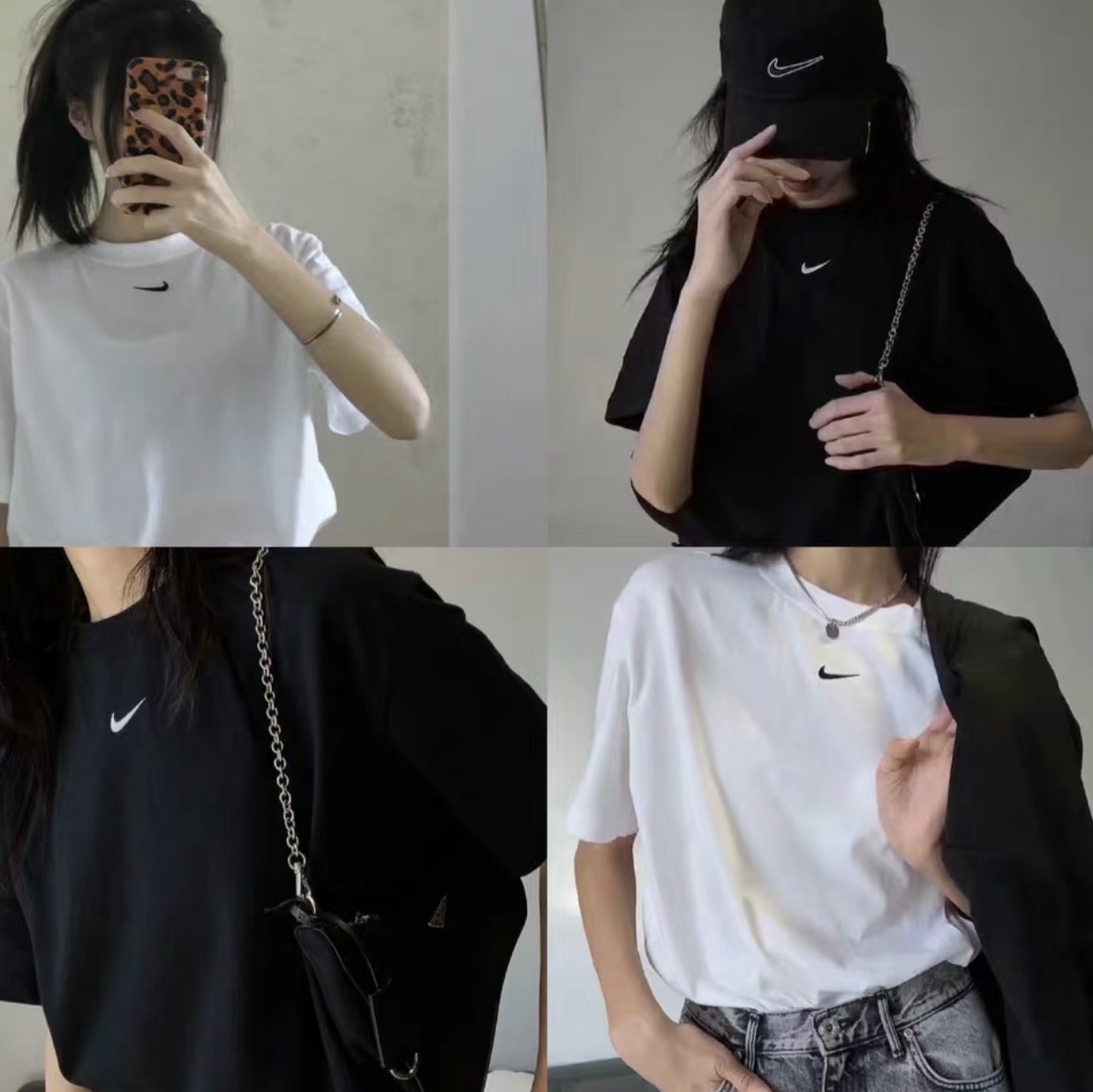 (W) Nike Essential S/S T-Shirt Black - US/EU 착용 스타일