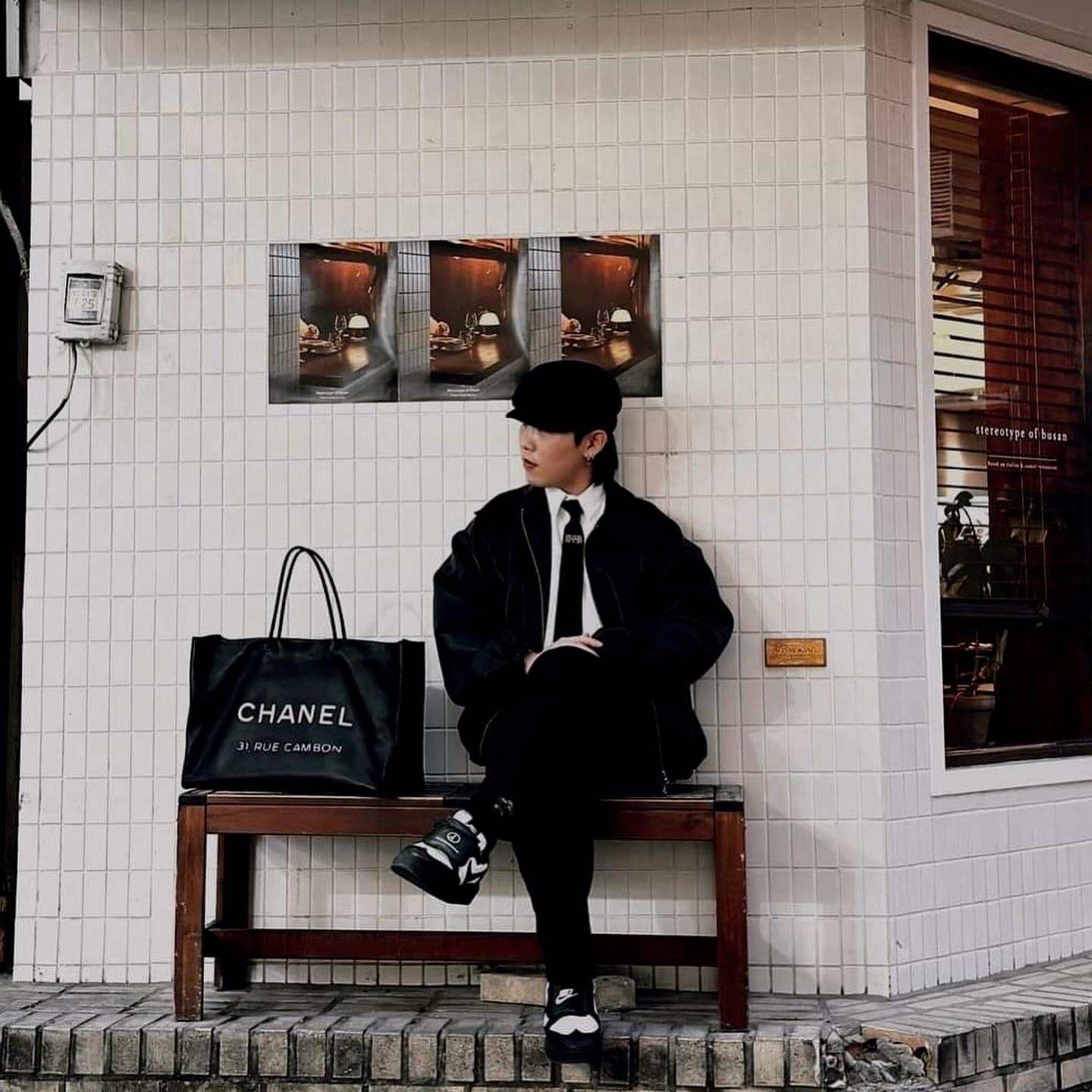Nike x Peaceminusone Kwondo1 Black and White 착용 스타일 - 2