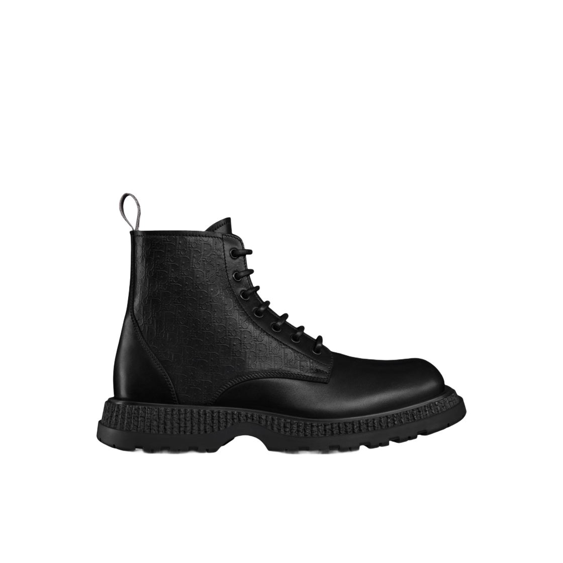 디올 버팔로 레이스업 부츠 블랙 보스드 오블리크 모티프(Dior Buffalo Lace-Up Boot Black Bossed with Oblique Motif) - 1