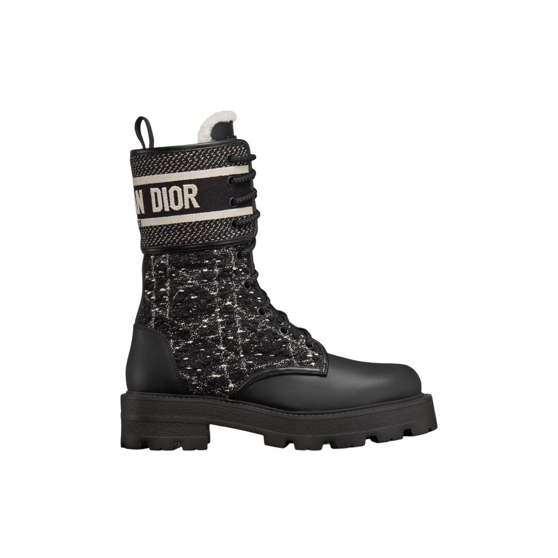 (W) Dior D-Major Ankle Boot Black with Black White Tweed 상세 이미지 1