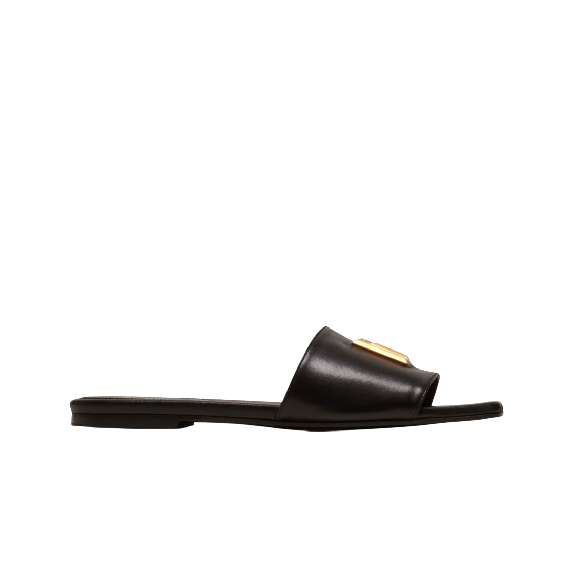 (W) 발망 다프네 스무스 카프스킨 레더 뮬 블랙((W) Balmain Dafne Smooth Calfskin Leather Mules Black)