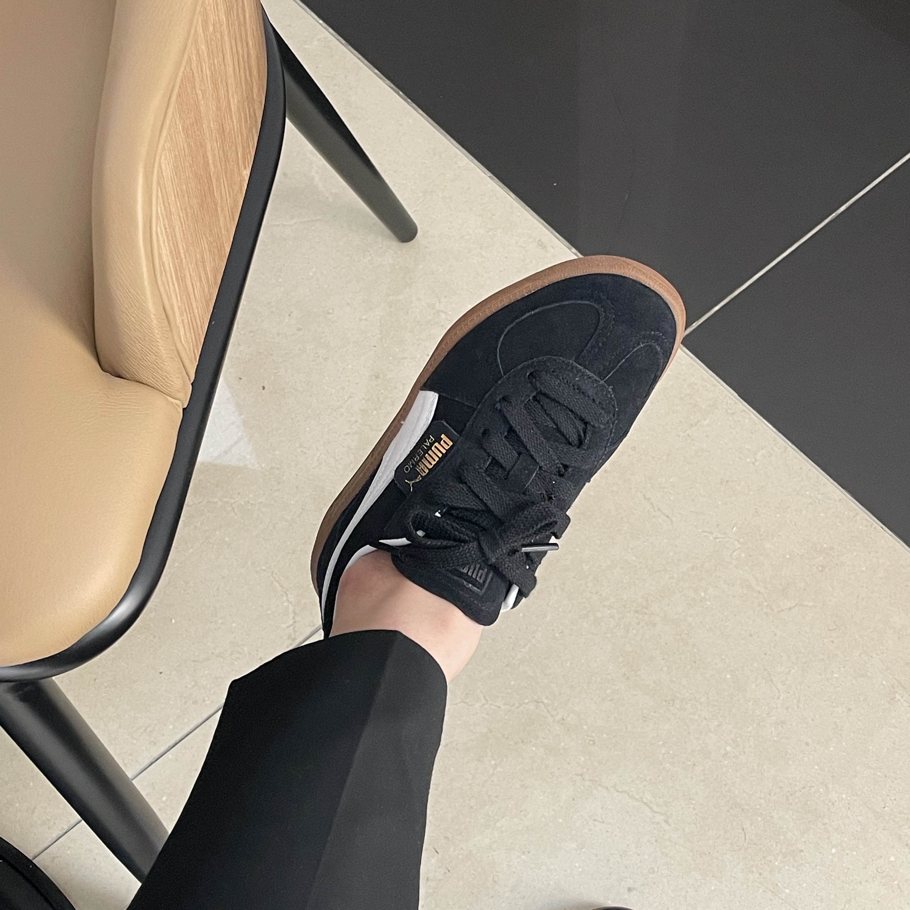 Puma Palermo Black White 착용 스타일