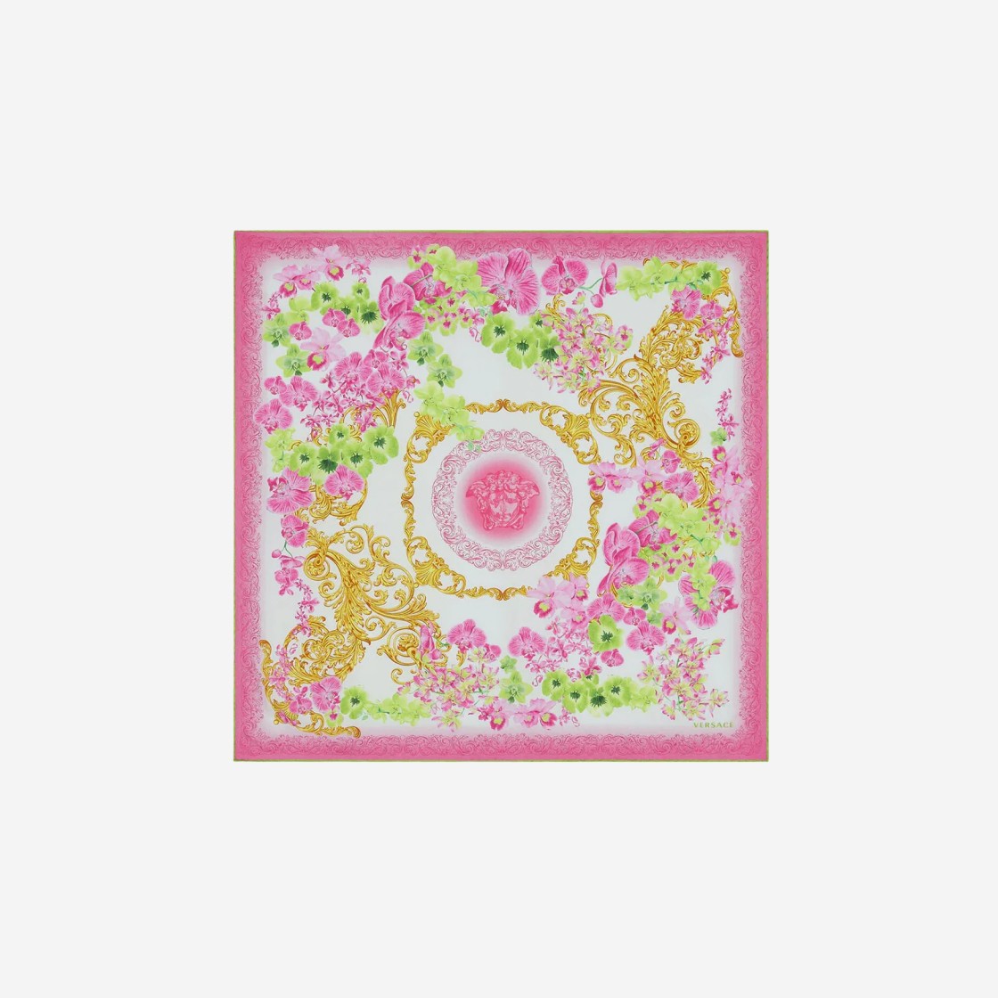 Versace Medusa Orchid Silk Foulard Pink 상세 이미지 1