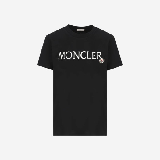 (W) 몽클레르 시퀸 로고 티셔츠 블랙 - 23FW