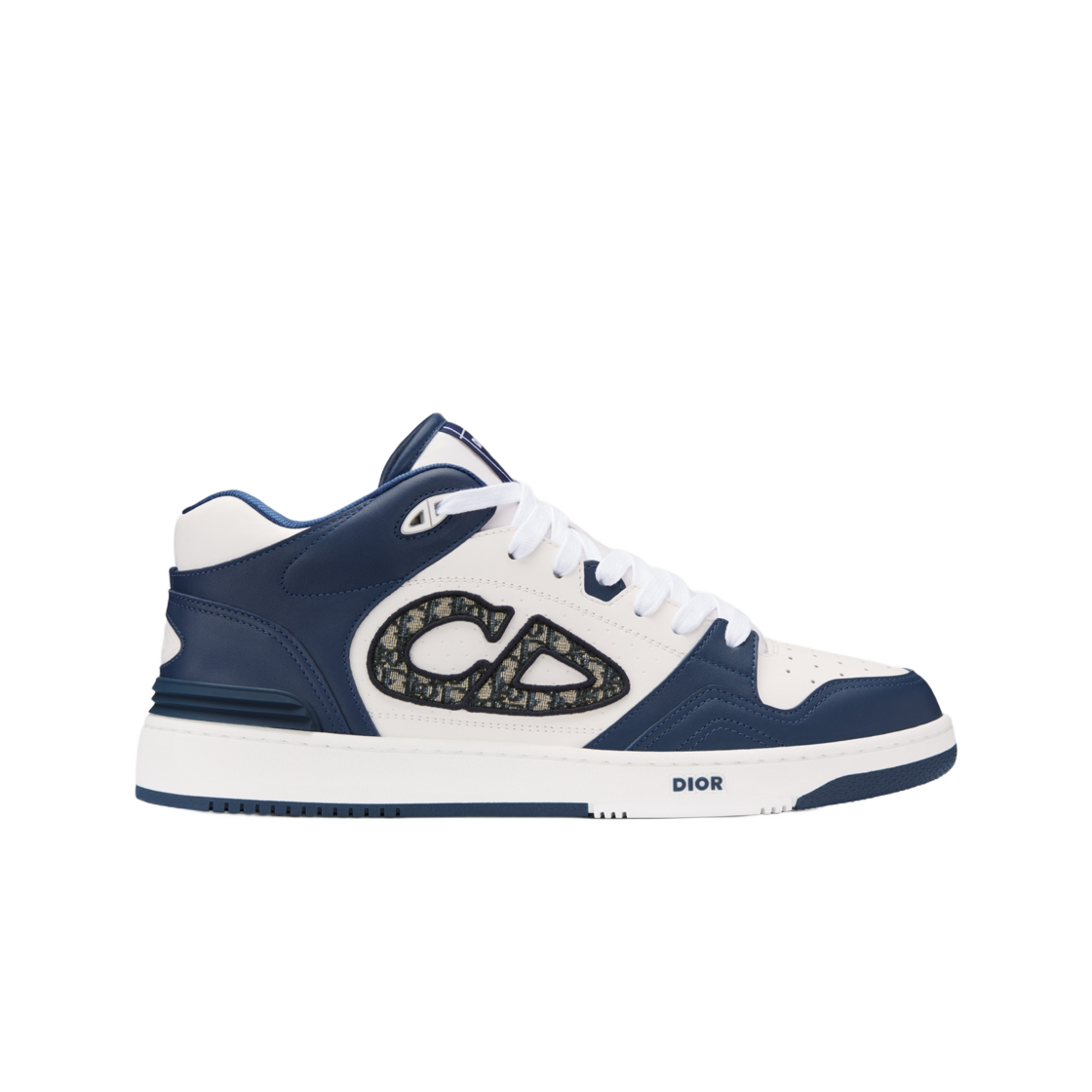 3SH141ZXU-H553 Dior B57 Mid-Top Sneaker Navy Blue White with Beige Black