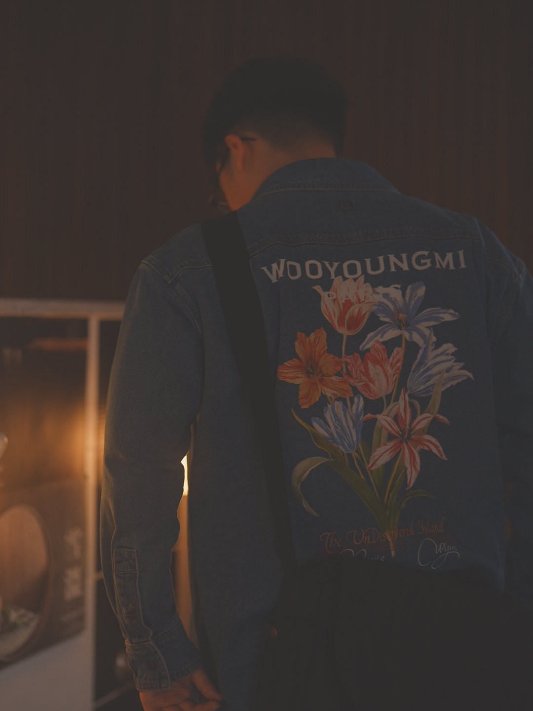 Wooyoungmi Flower Print Denim Shirt Blue - 24SS 착용 스타일