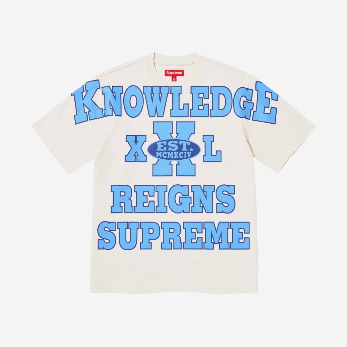 Supreme Overprint Knowledge S/S Top Cream - 24SS 상세 이미지 1