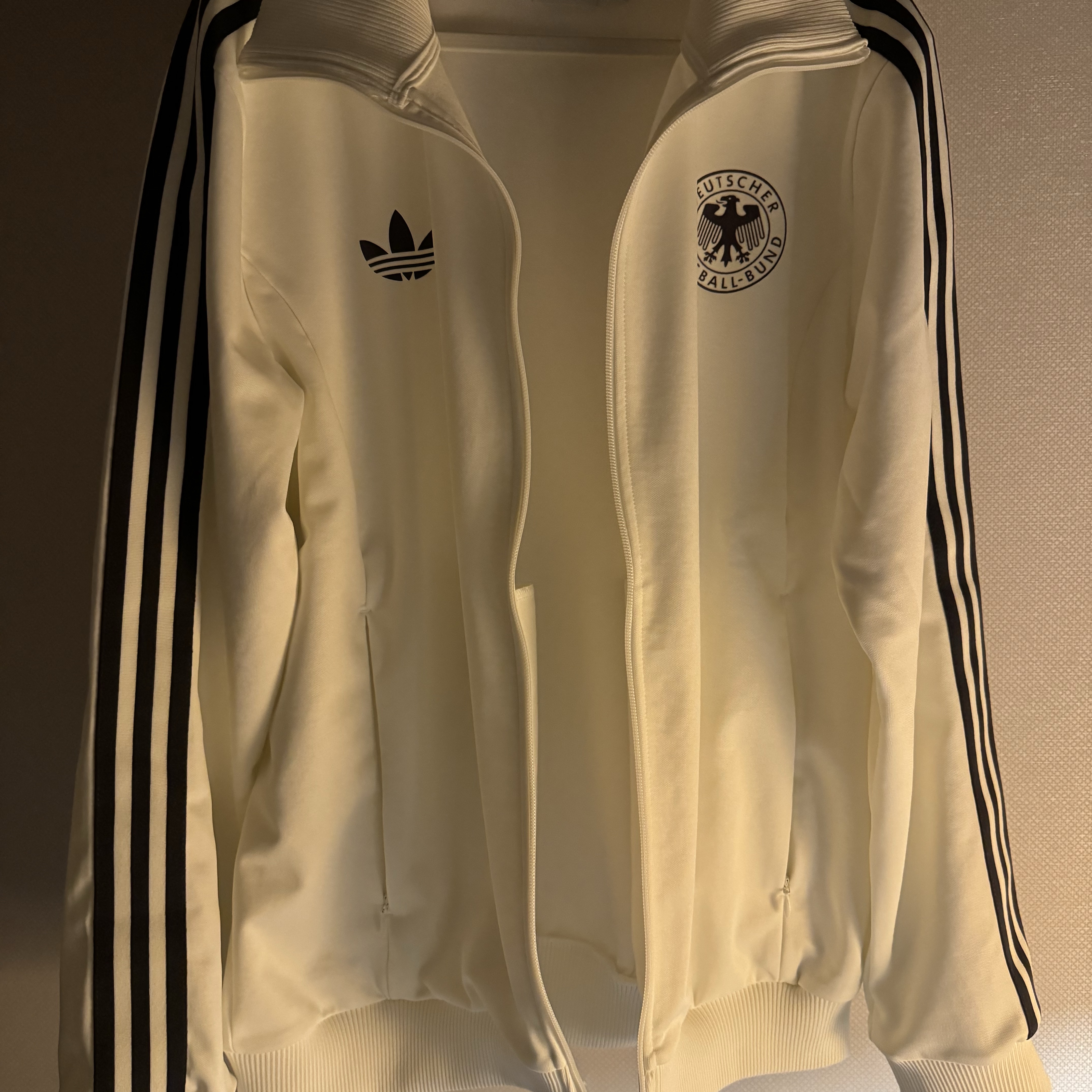 Adidas German Beckenbauer Track Top Off White - KR Sizing 착용 스타일 - 2