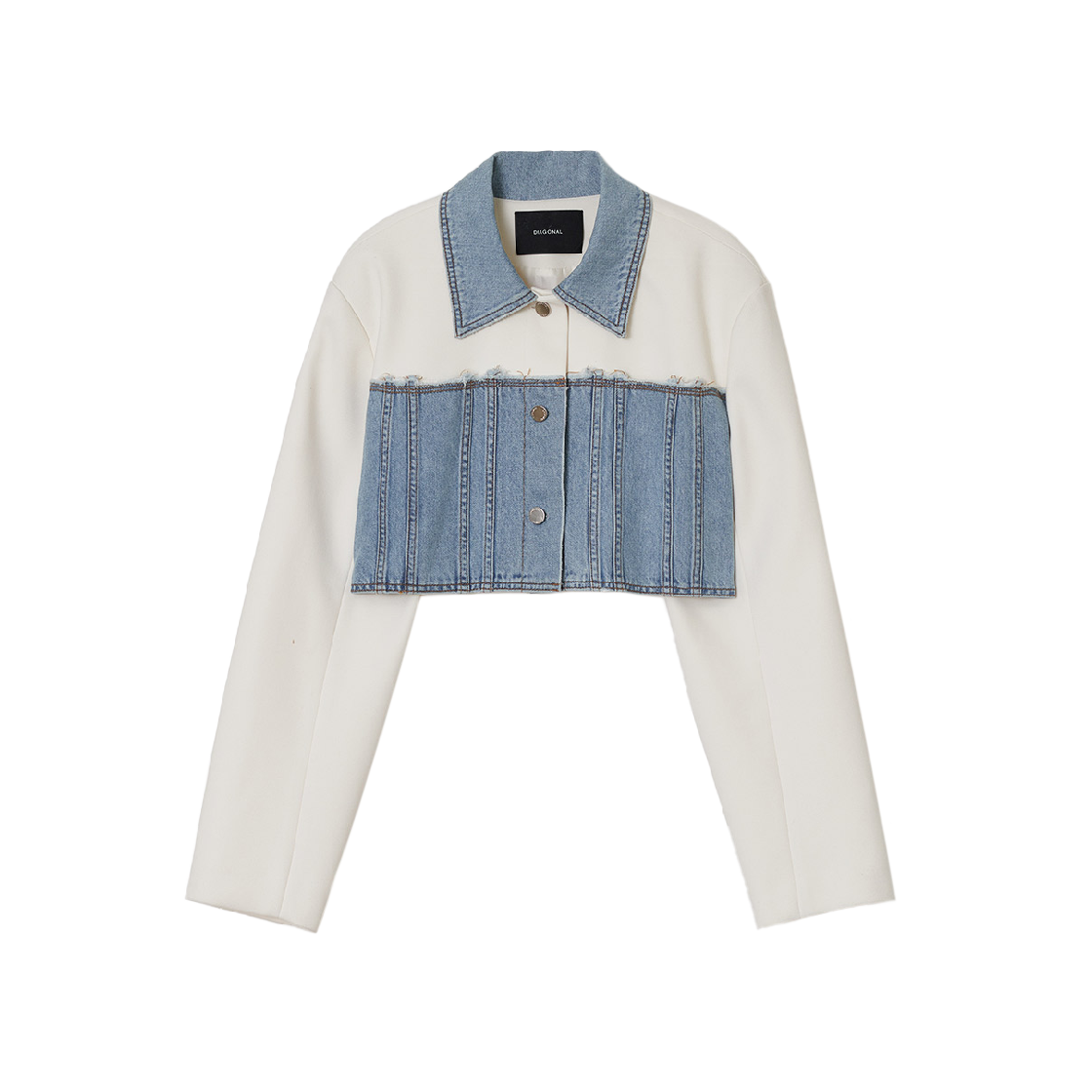 다이애그널 데님 믹스드 자켓 블루