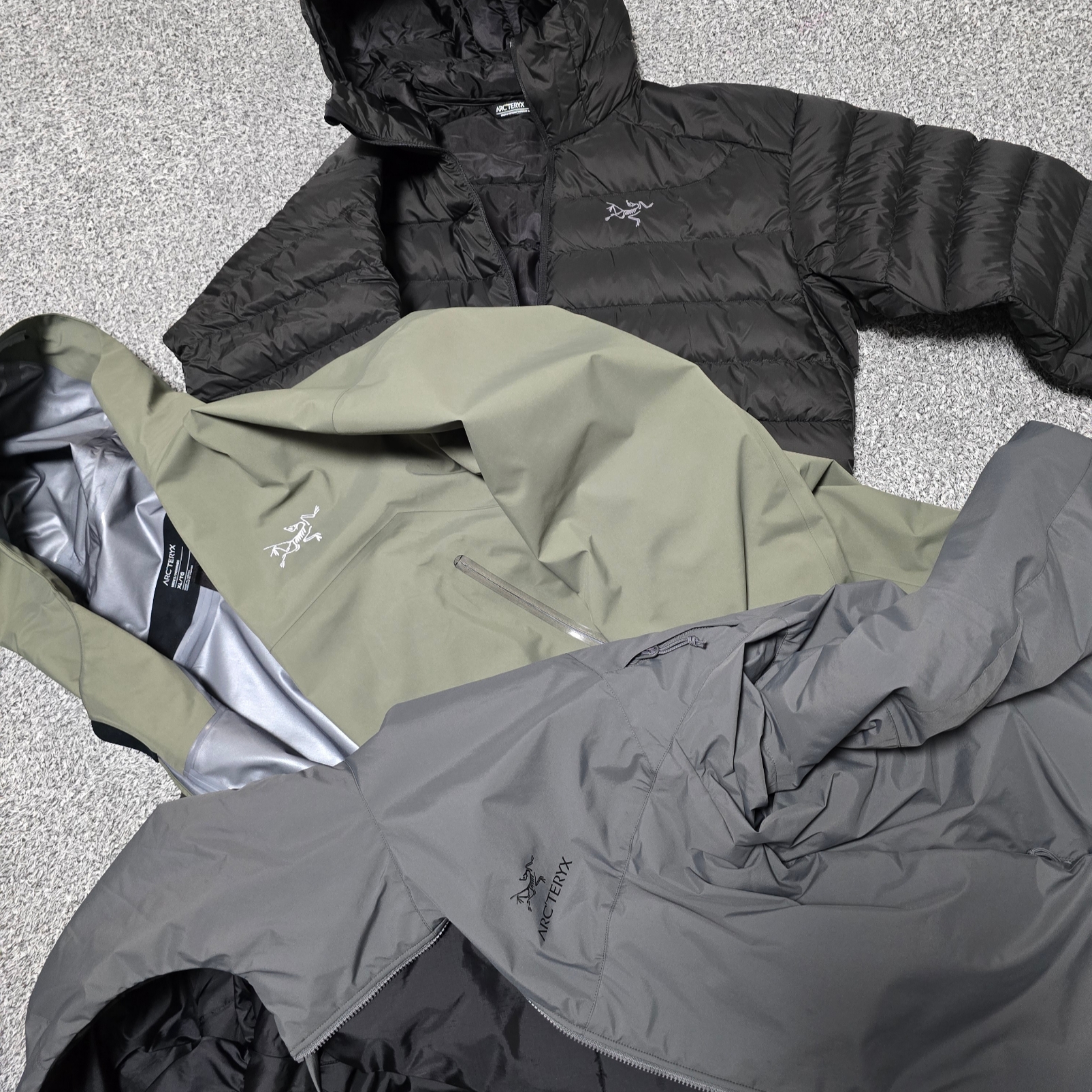 Arc'teryx Cerium Hoody Black, Arc'teryx LEAF Cold WX Hoody LT Gen 2 Wolf 착용 스타일