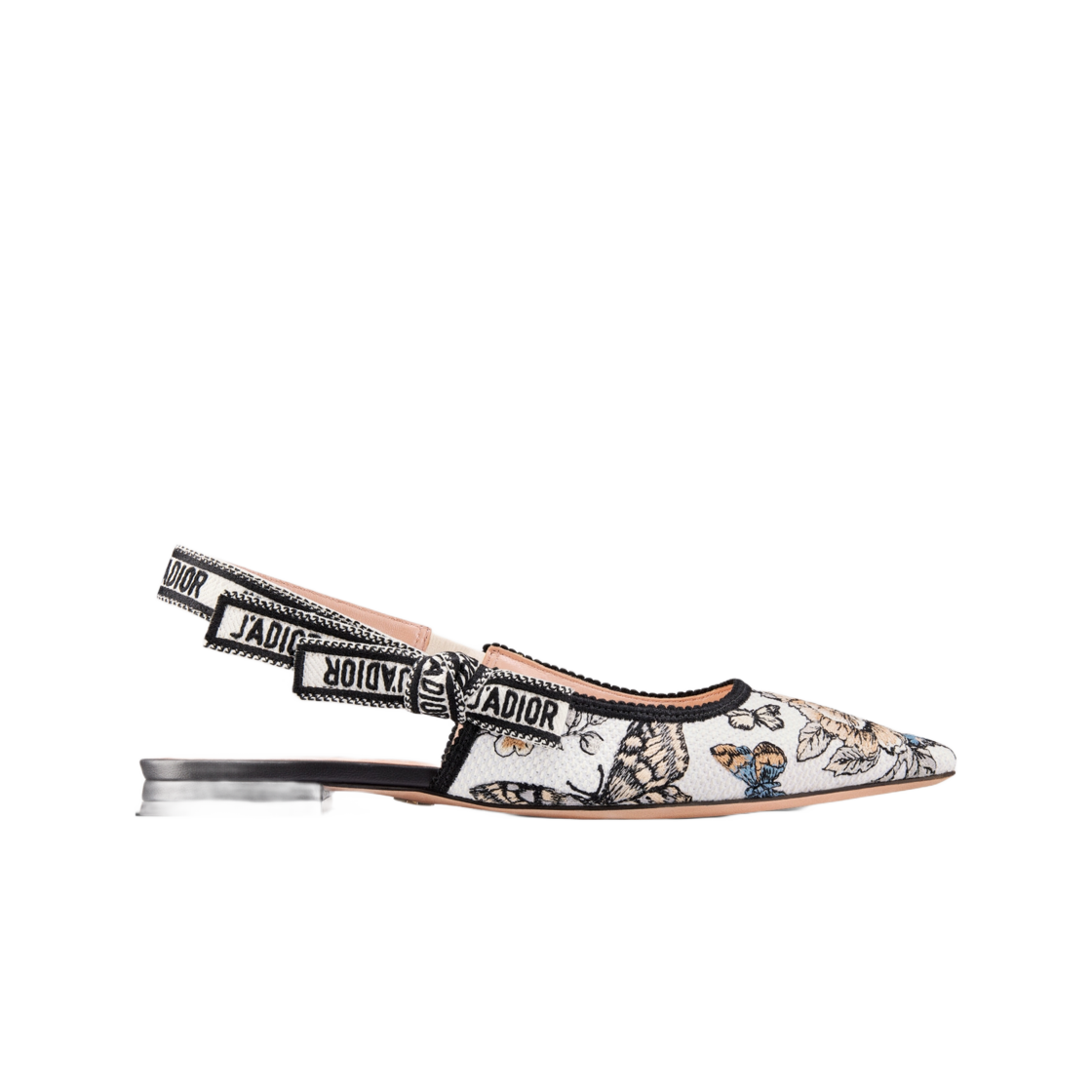 (W) 디올 자디올 슬링백 플랫 옐로우 멀티컬러 멕시코 모티프((W) Dior J'adior Slingback Flat Yellow Multicolor with Mexico Motif) - 1