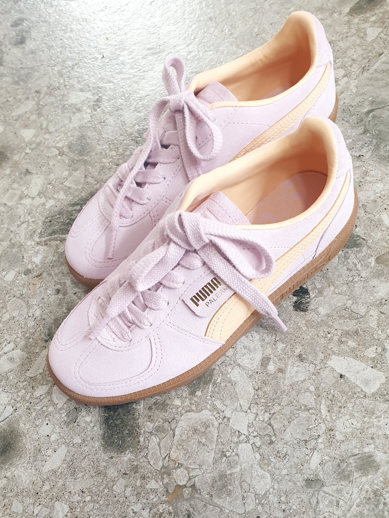 Puma Palermo Grape Mist Peach Fizz 착용 스타일 - 2