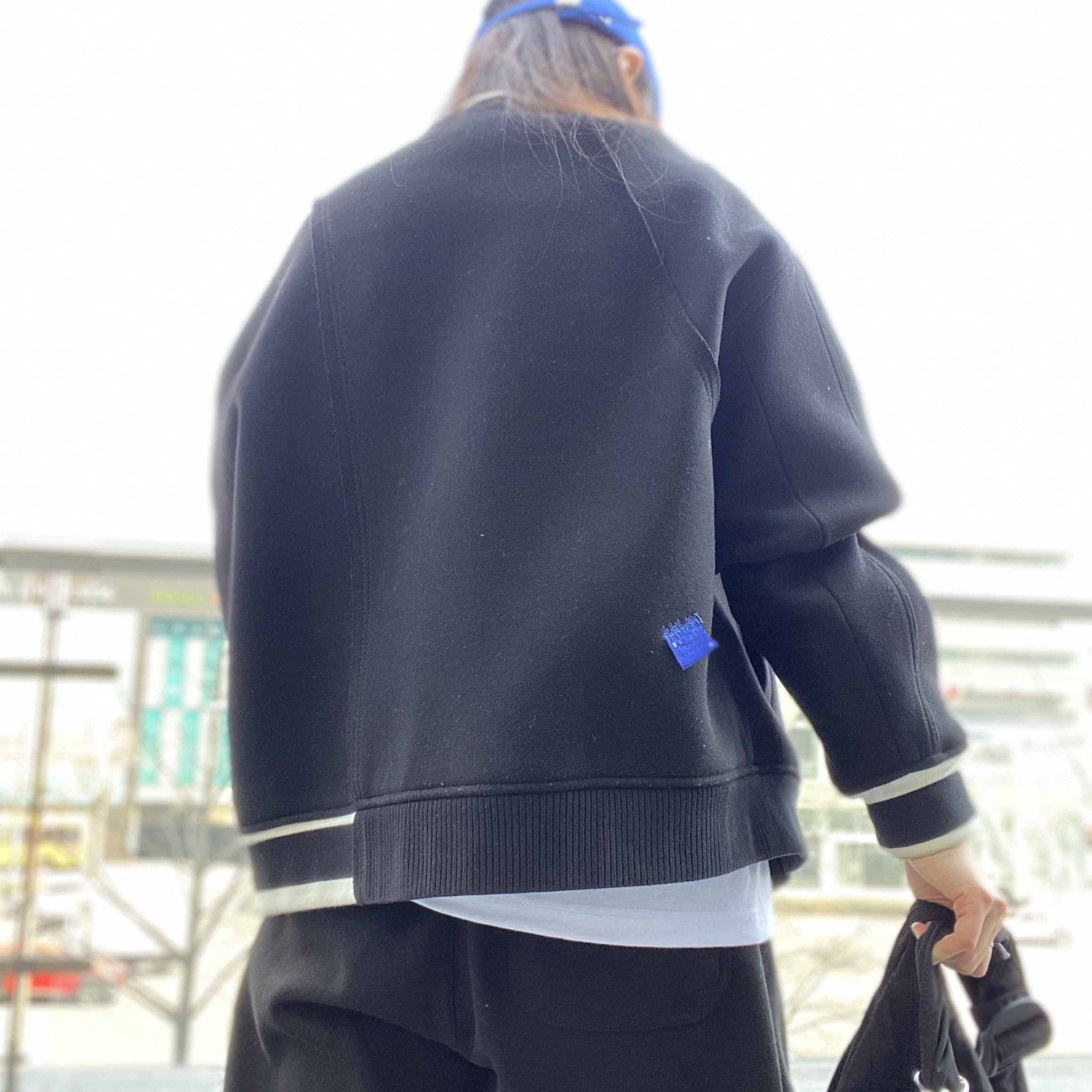 Zara x Ader Error Wool Blend Bomber Black, Asics Jog 100 S Sheet Rock - 2E Wide 착용 스타일 - 3