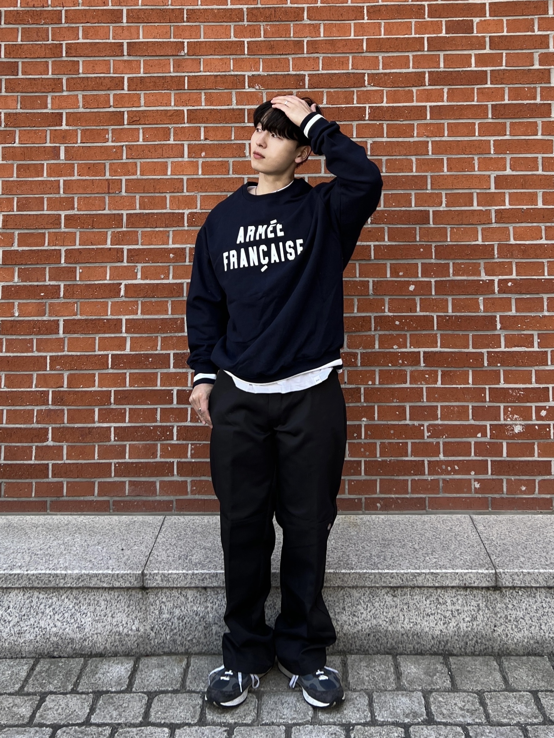 New Balance 992 Made in USA Navy 착용 스타일 - 1