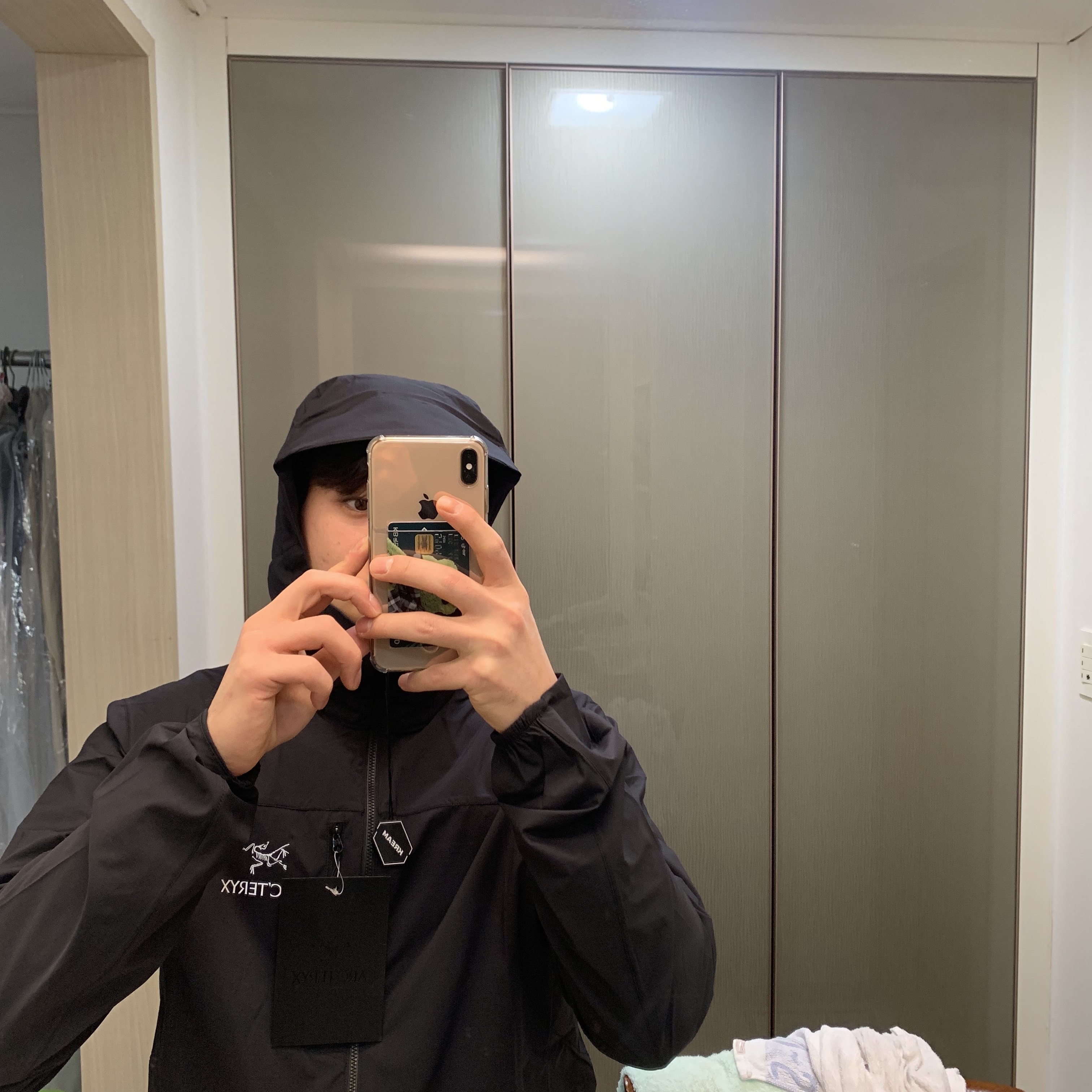 Arc'teryx Squamish Hoody Black 착용 스타일 - 1