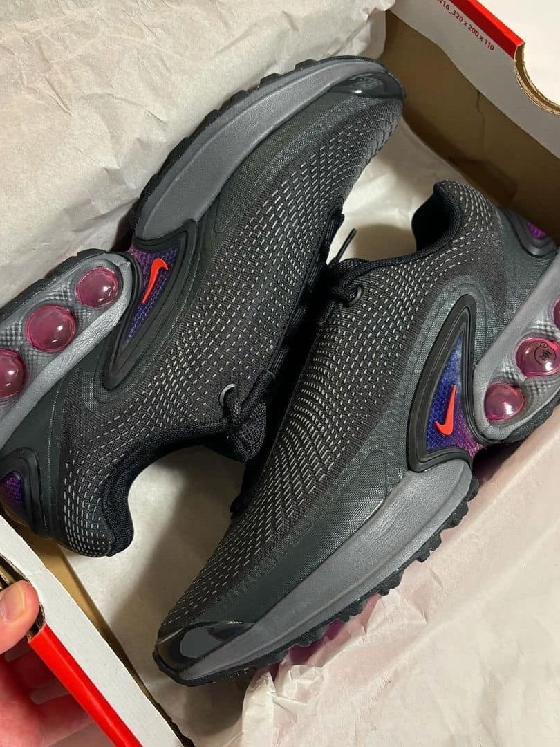 Nike Air Max DN All Day Vivid Purple Dark Smoke Grey, Nike x Supreme Air Max DN SP Black Galactic Jade 착용 스타일 - 2