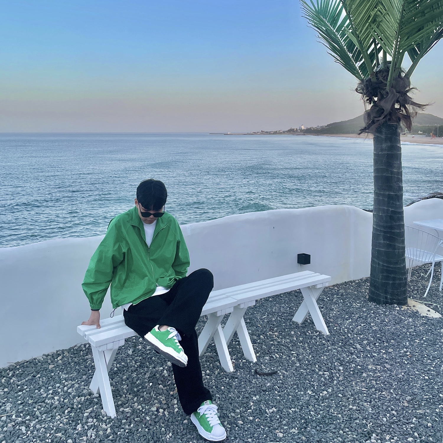 Maison Mihara Yasuhiro Blakey OG Sole Canvas Low-top Sneakers Green 착용 스타일