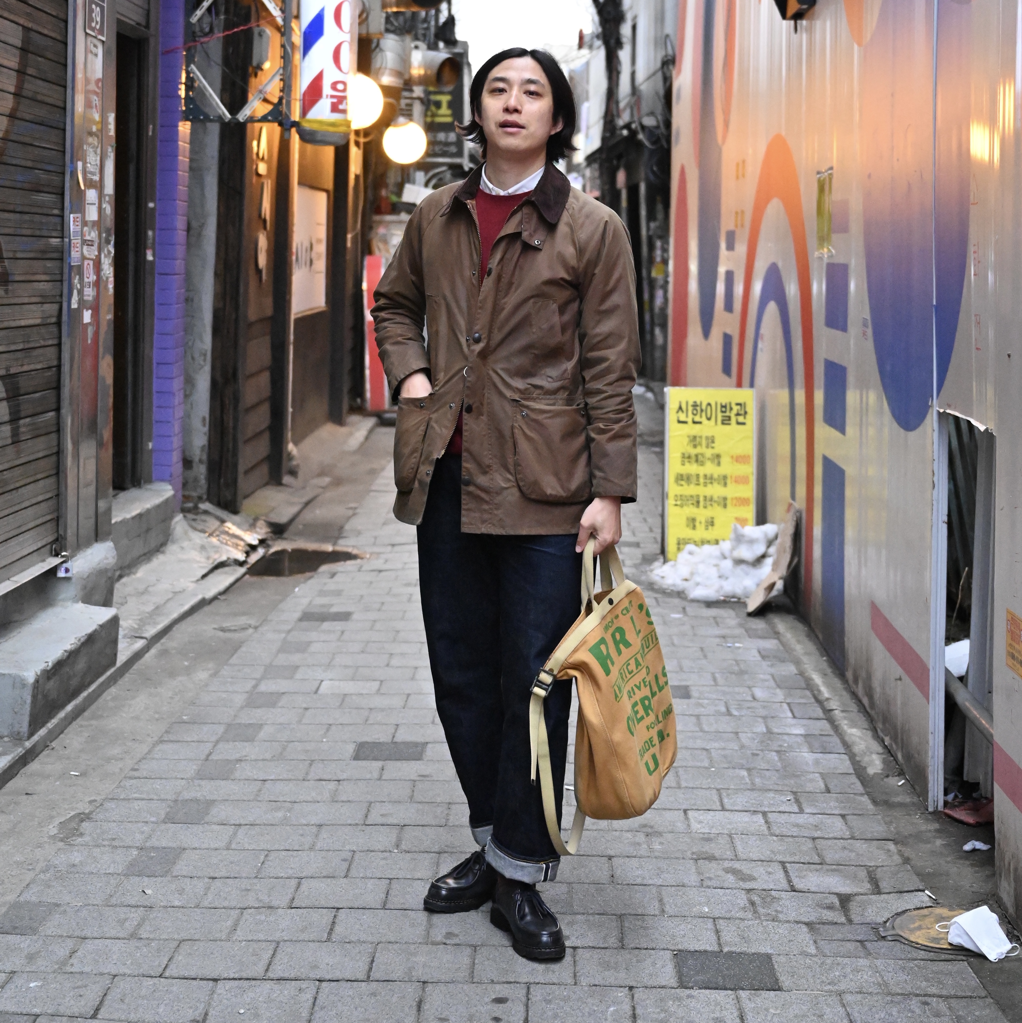 Fullcount 1101W Straight Denim One Wash Indigo Blue 착용 스타일